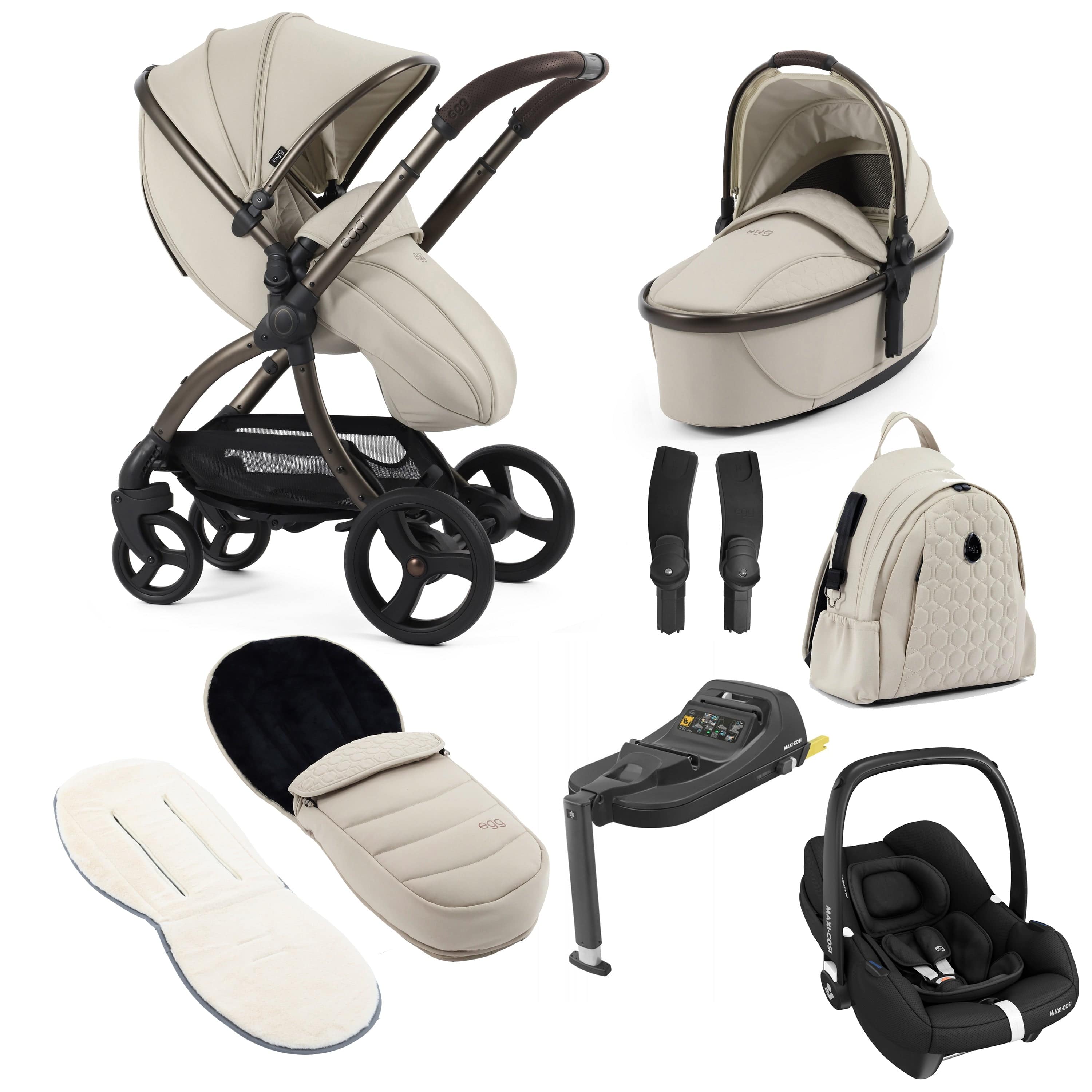 egg3 Luxury Maxi-Cosi Travel System Bundle in Cashmere Travel Systems 18010-CAB-CAS 5061058980671