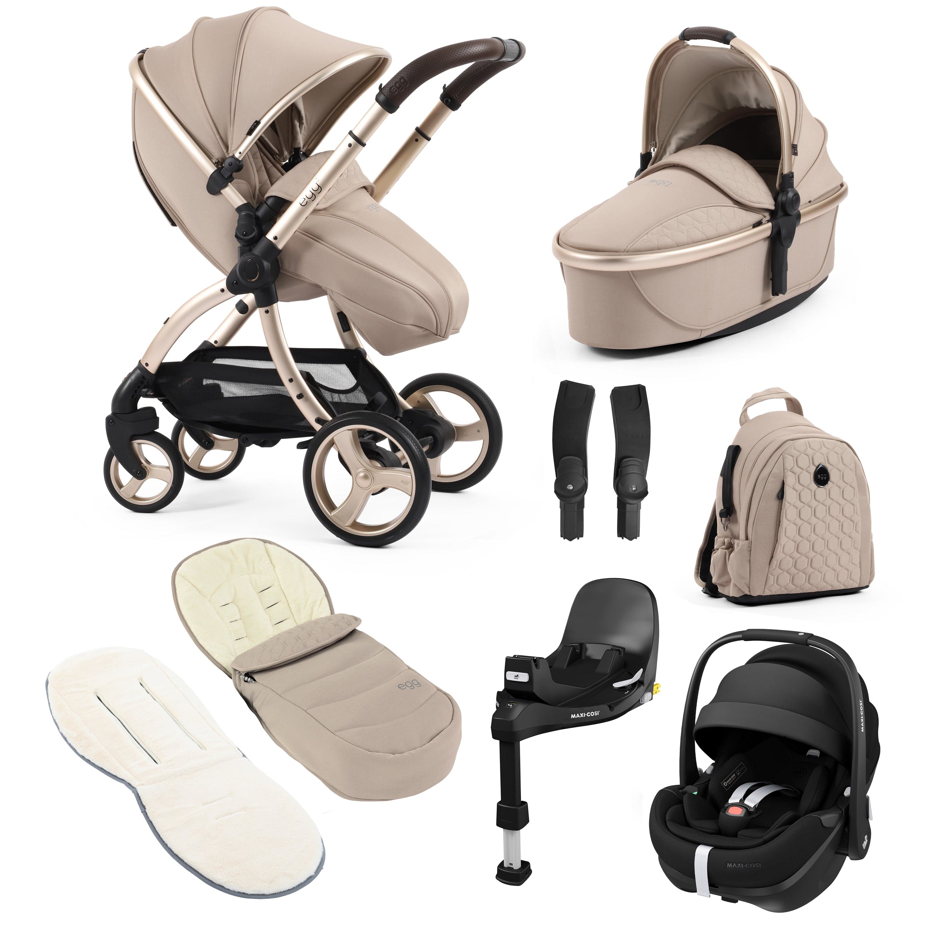 egg3 Luxury Maxi-Cosi Travel System Bundle in Feather Travel Systems 14860-FTH 5060711567907