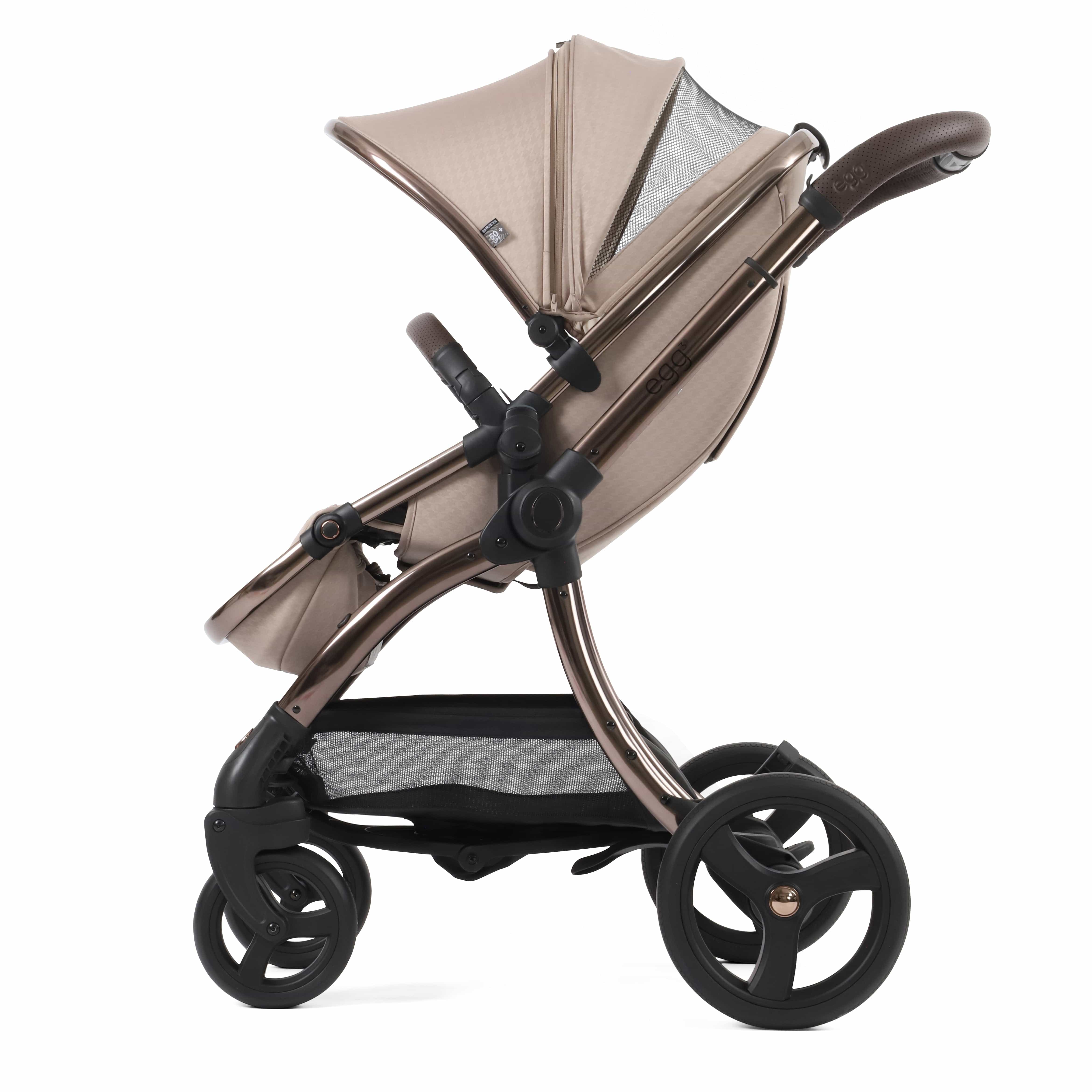 egg3 Luxury Maxi-Cosi Travel System Bundle in Houndstooth Almond Travel Systems