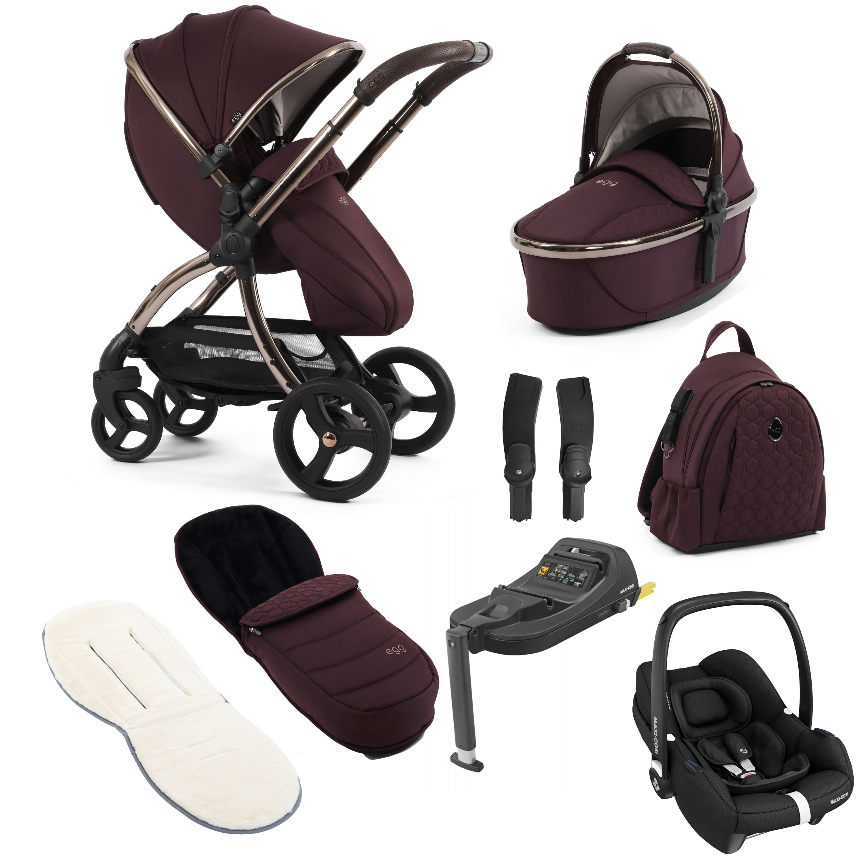 egg3 Luxury Maxi-Cosi Travel System Bundle in Mulberry Travel Systems 18013-CAB-MUL 5061058980664