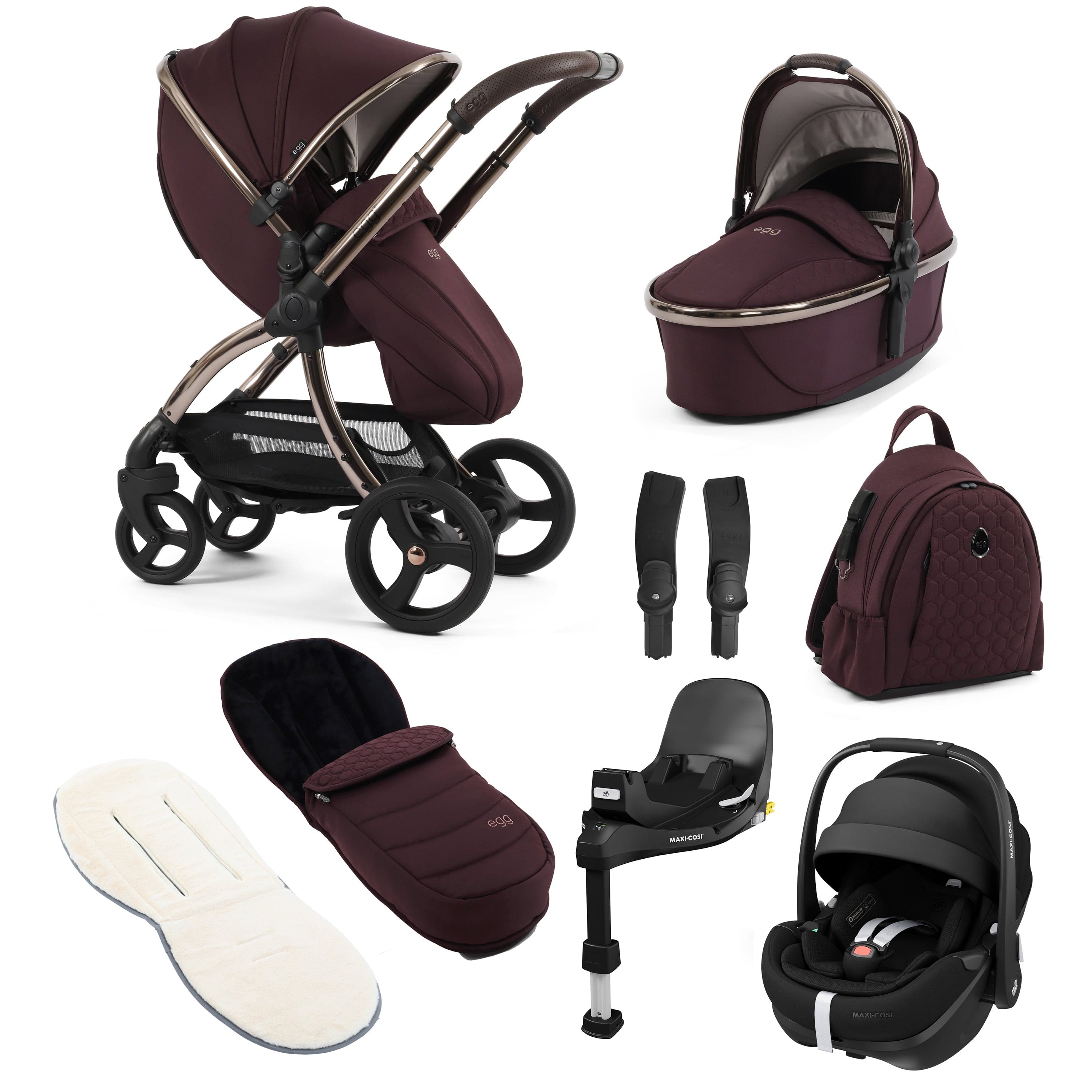 egg3 Luxury Maxi-Cosi Travel System Bundle in Mulberry Travel Systems 18029-PV2-MUL 5061058980664