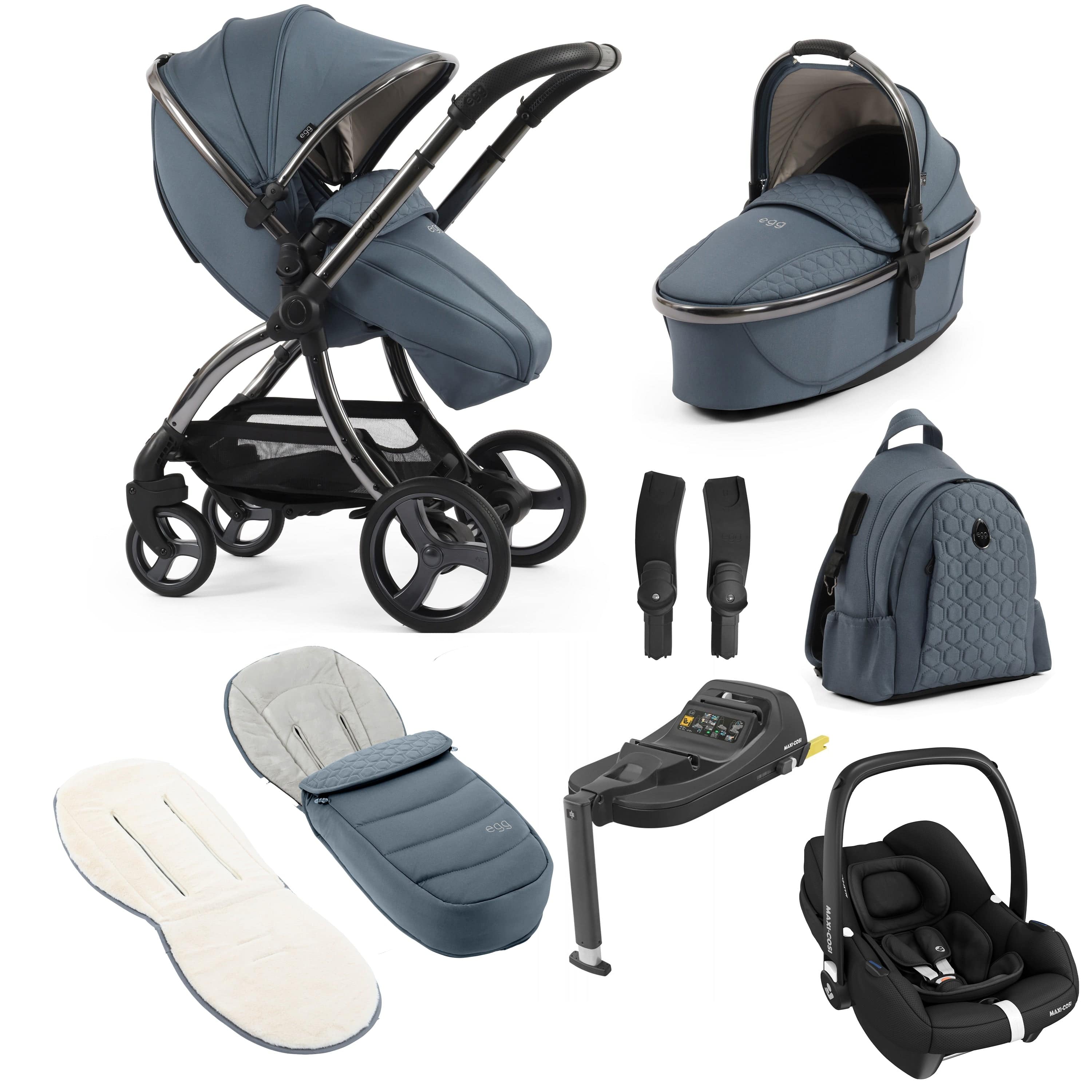 egg3 Luxury Maxi-Cosi Travel System Bundle in Topaz Travel Systems 18014-CAB-TOP 5061058980688