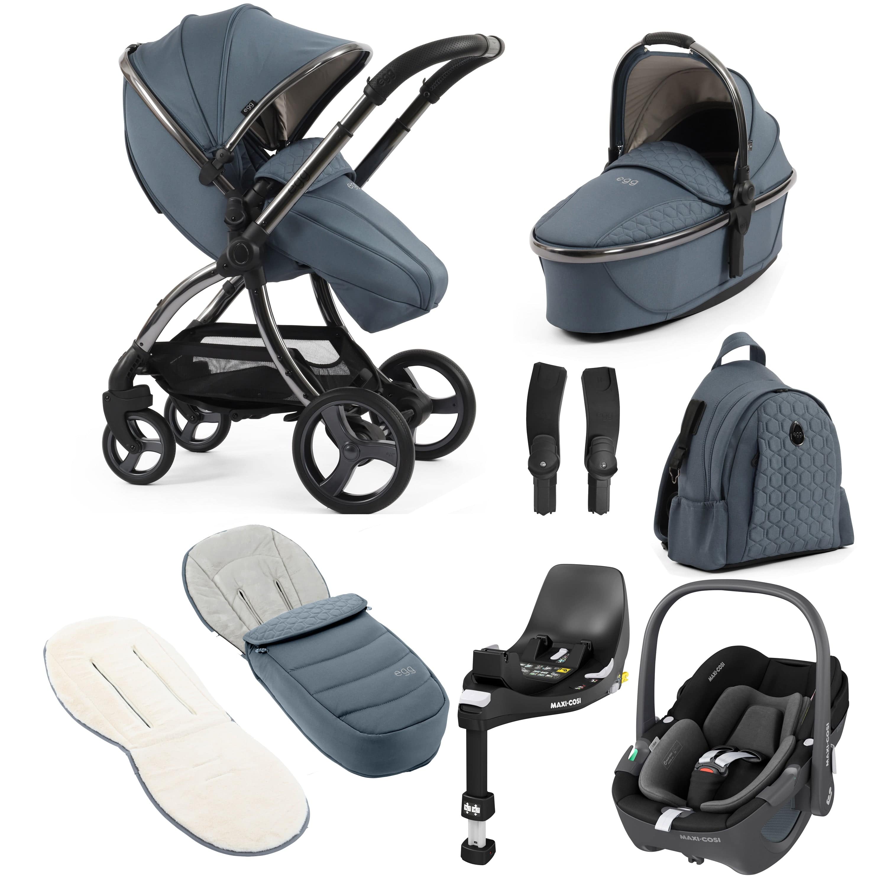 egg3 Luxury Maxi-Cosi Travel System Bundle in Topaz Travel Systems 18018-PEB-TOP 5061058980688