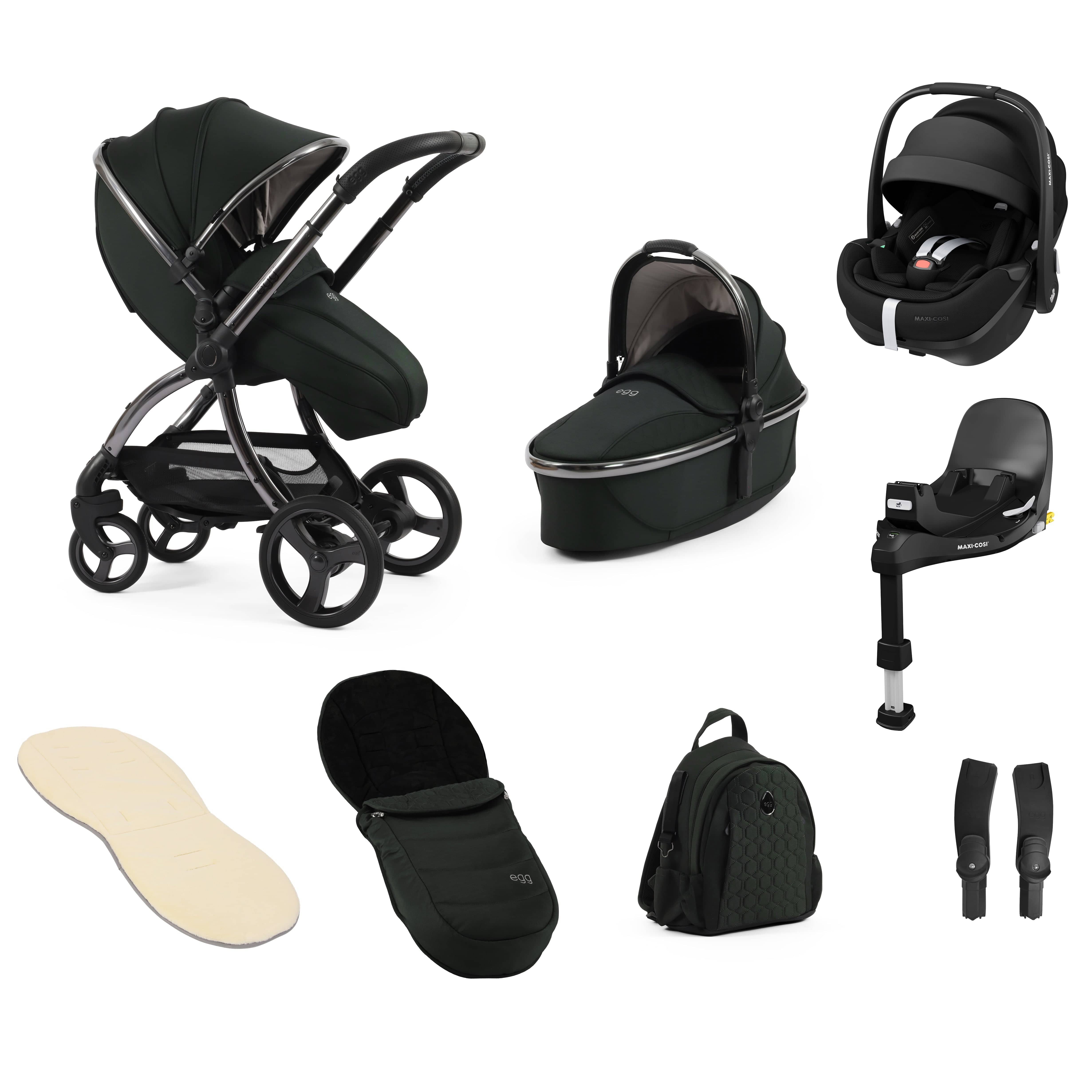 egg3 Luxury Travel System Bundle Black Olive Travel Systems