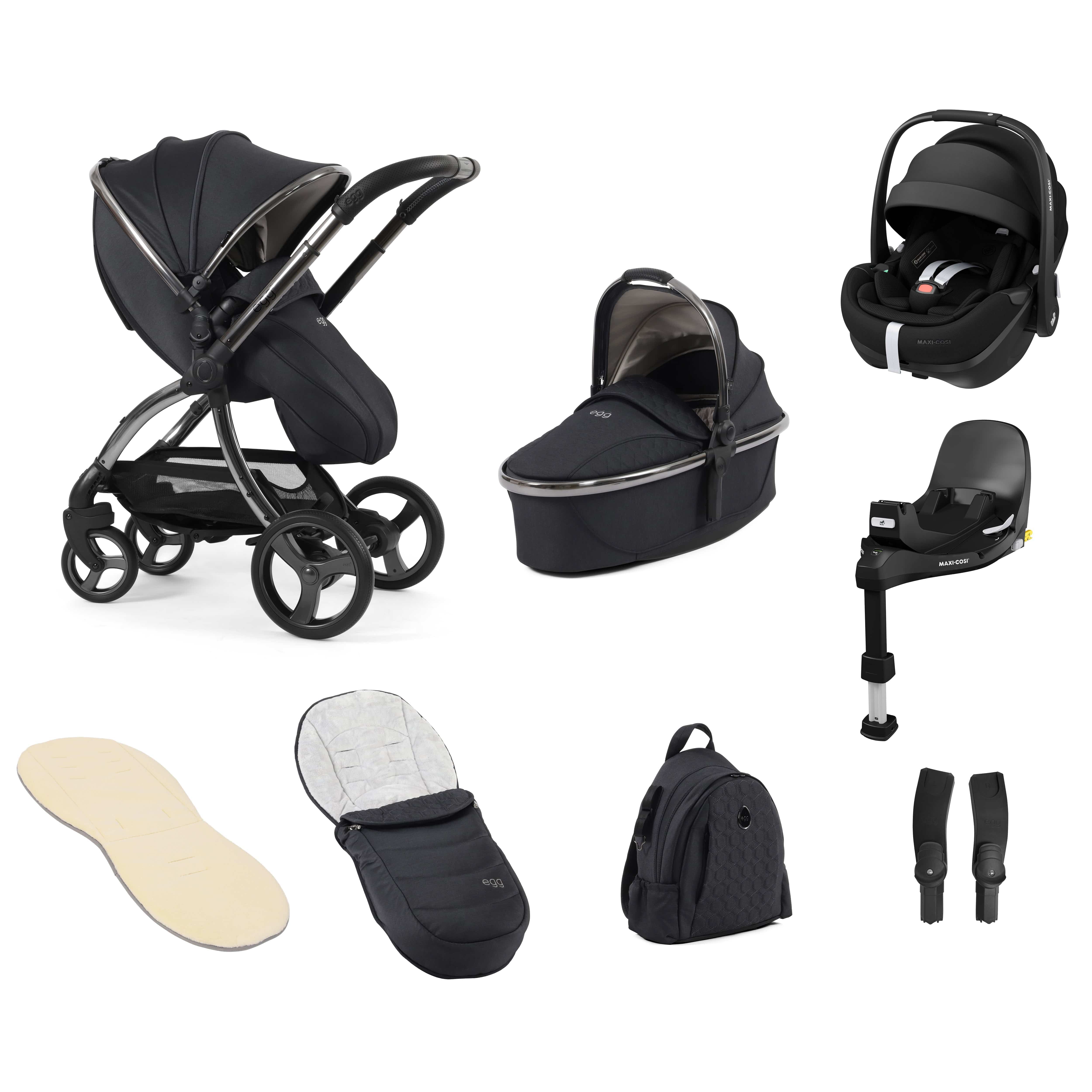 egg3 Luxury Travel System Bundle Carbonite Travel Systems 14858-CRB 5060711567839