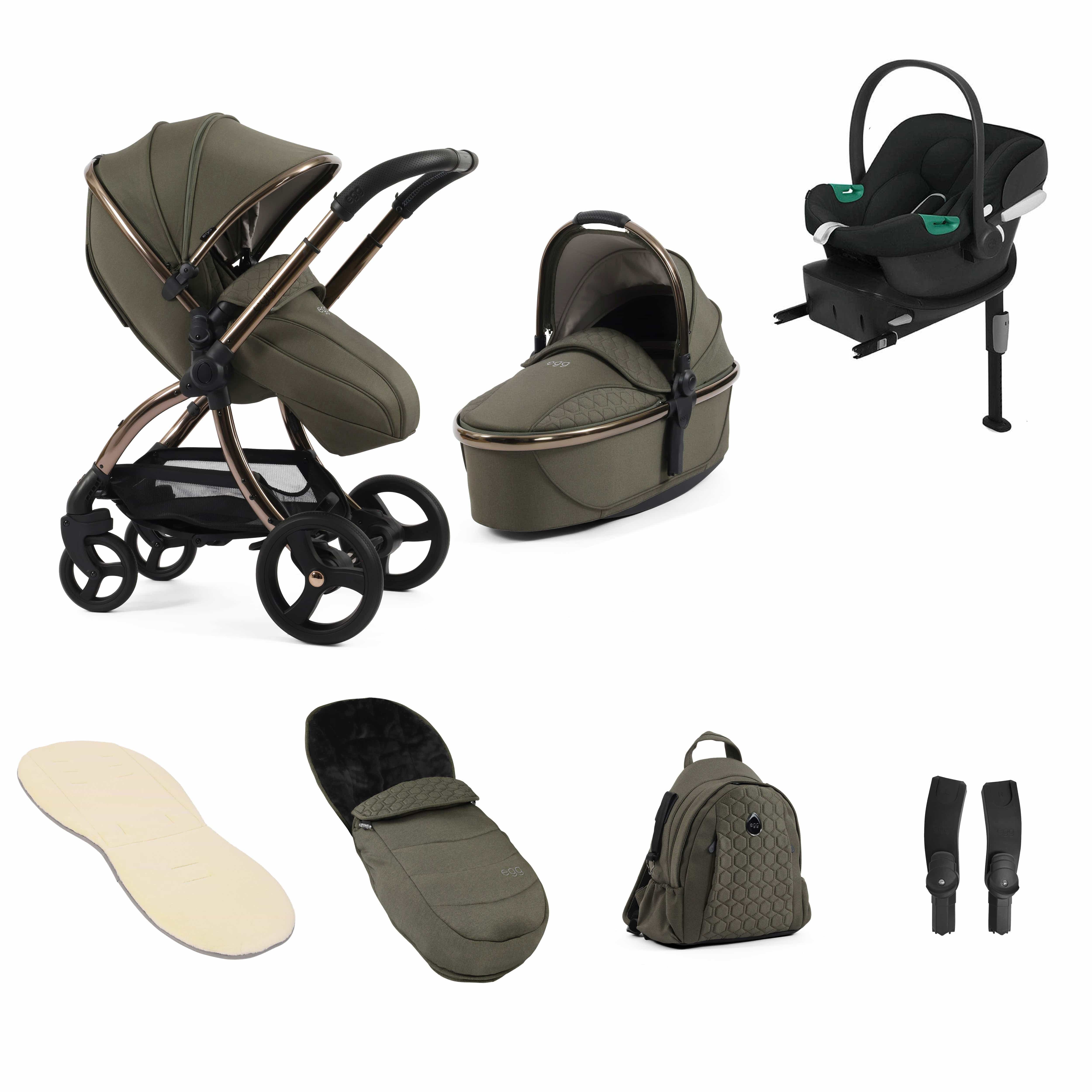 egg3 Luxury Travel System Bundle Hunter Green Travel Systems 16560-HTG 5060711567891