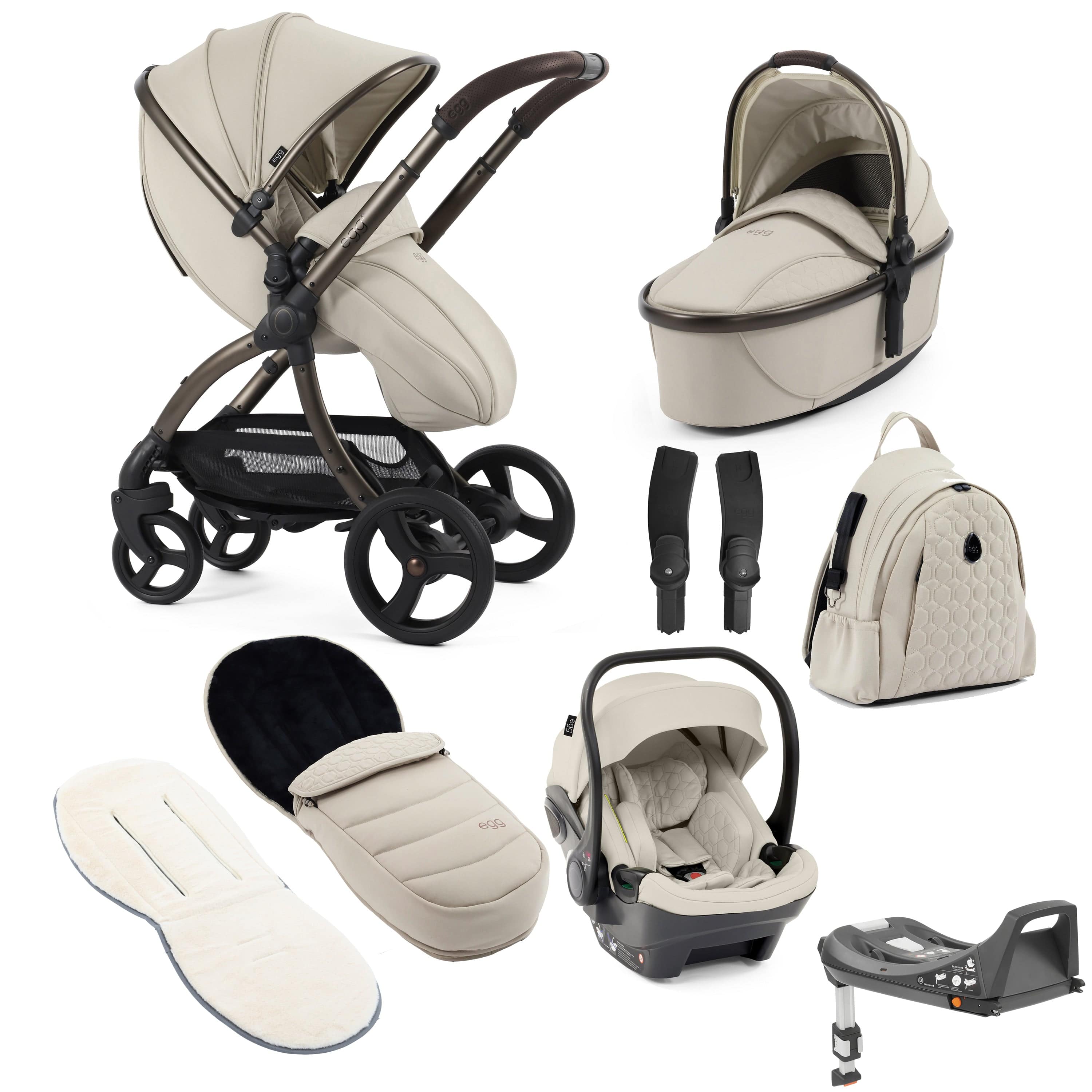 egg3 Luxury Travel System Bundle in Cashmere Travel Systems 18003-CAS 5061058980671