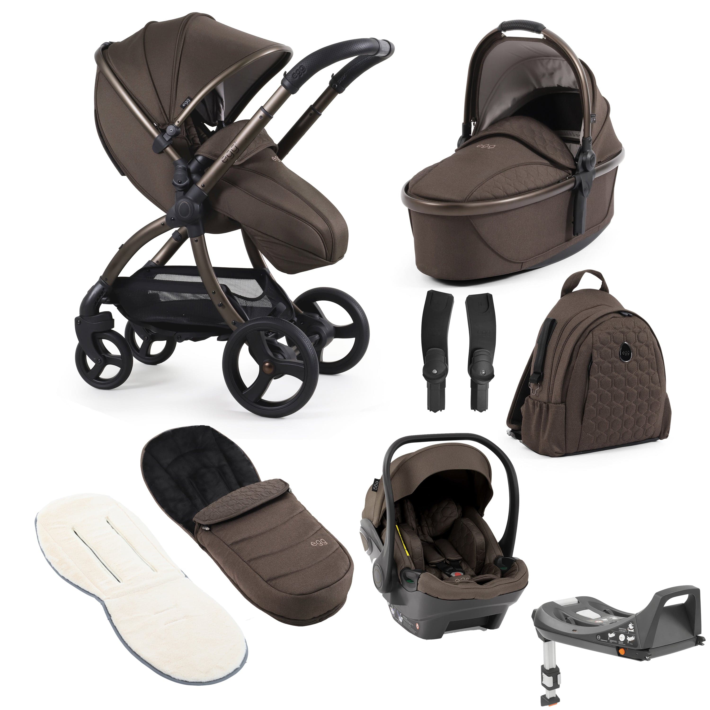 egg3 Luxury Travel System Bundle in Chocolate Velvet Travel Systems 18005-CHV 5061058980381