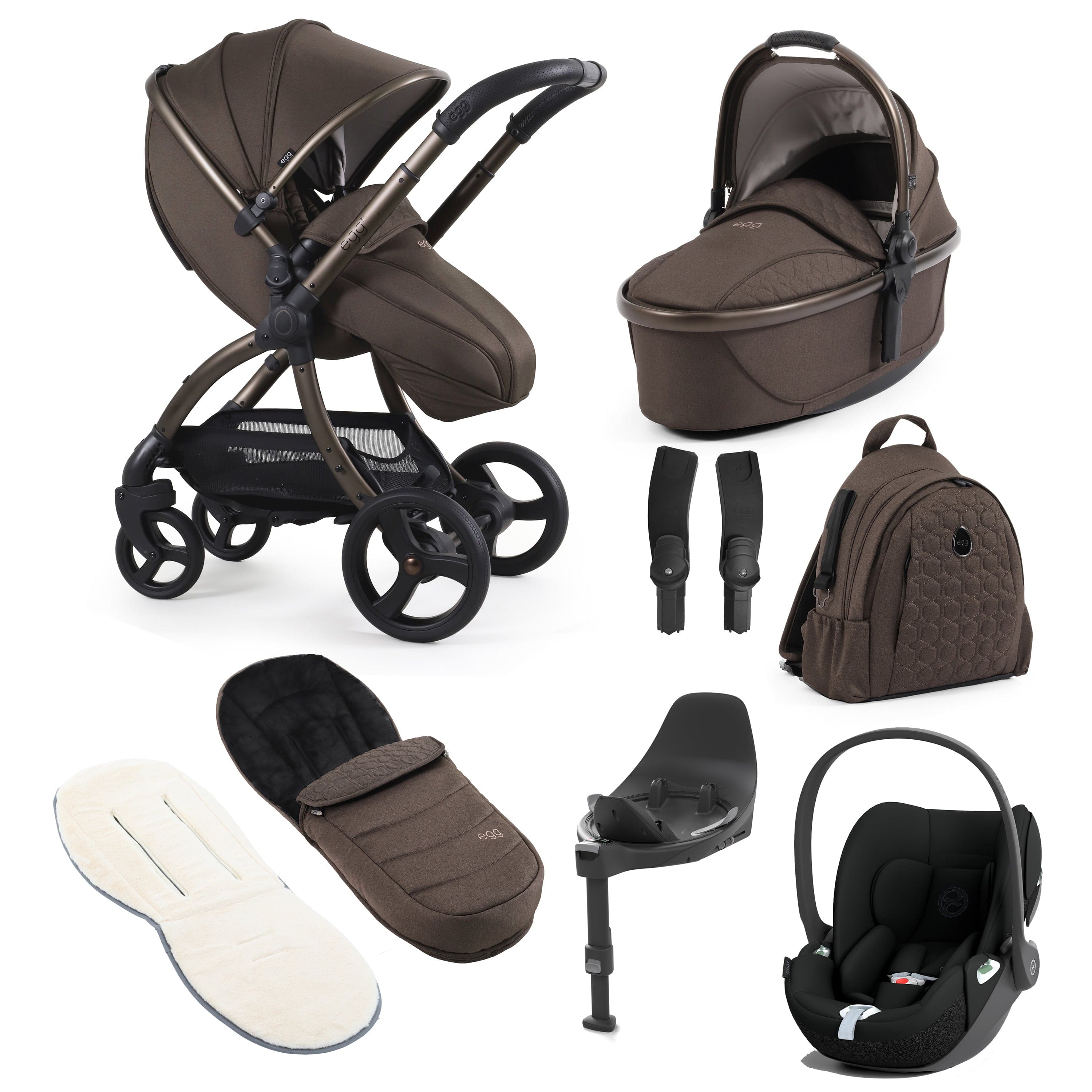 egg3 Luxury Travel System Bundle in Chocolate Velvet Travel Systems 18040-CT-CHV 5061058980381