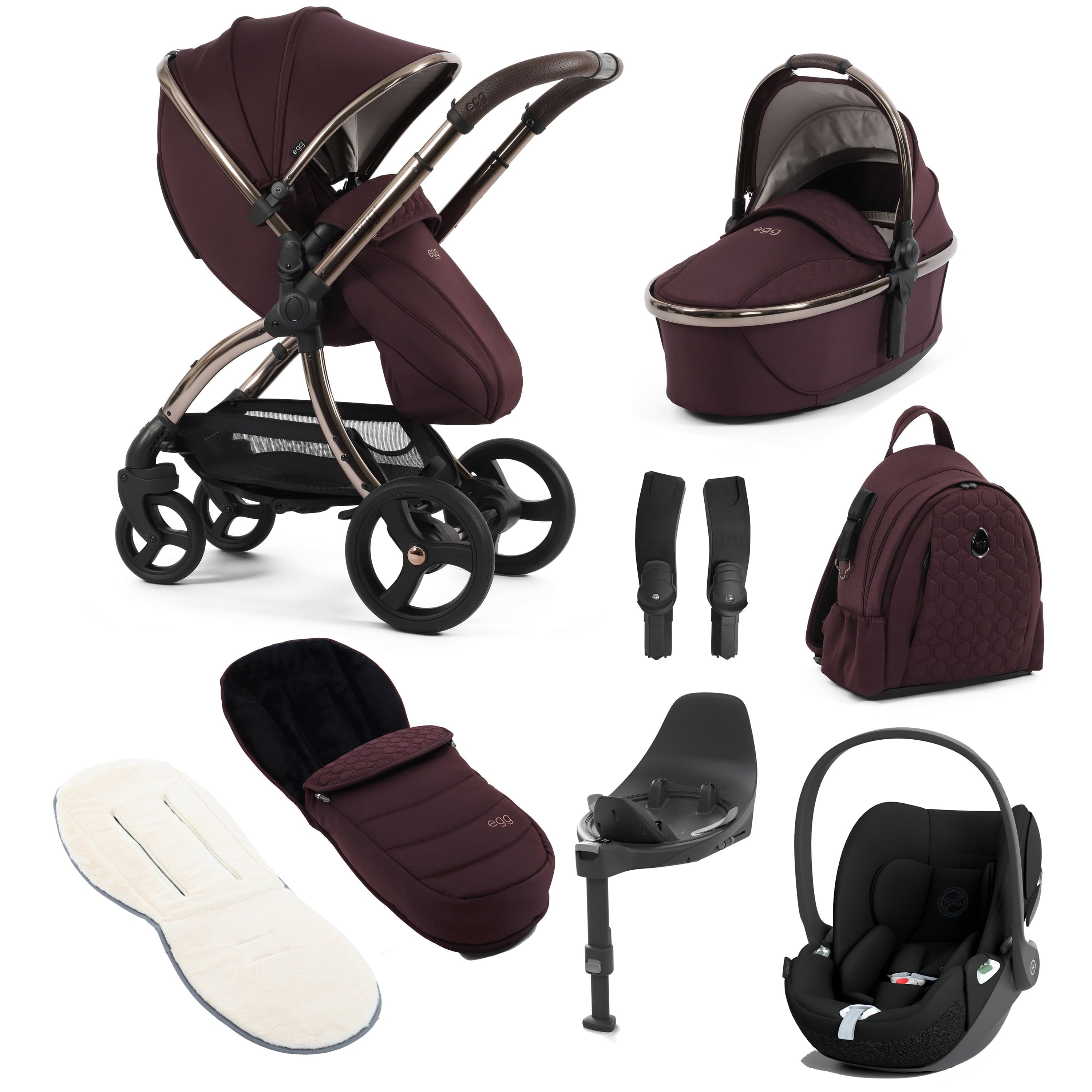 egg3 Luxury Travel System Bundle in Mulberry Travel Systems 18038-CT-MUL 5061058980664