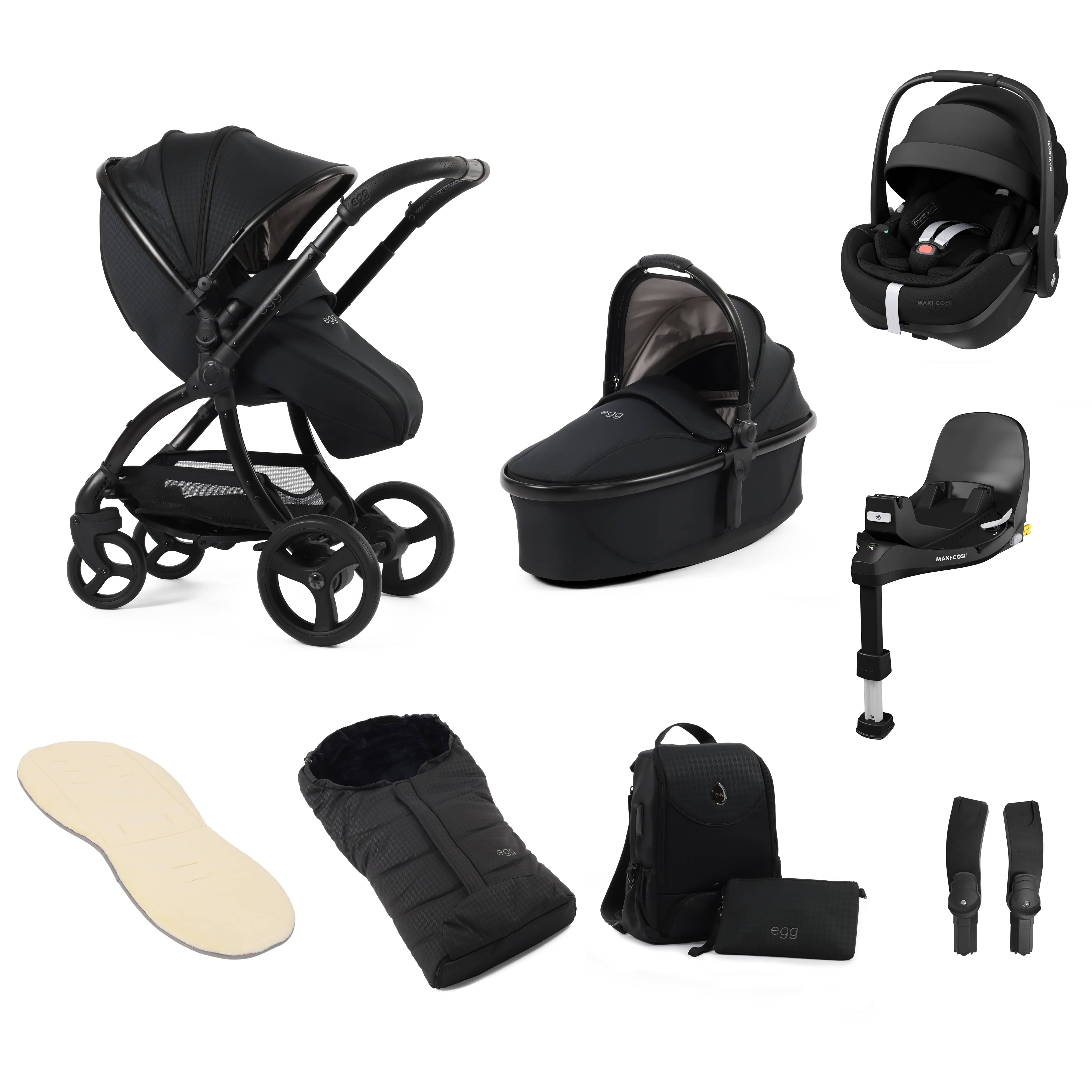 egg3 Luxury Travel System Bundle Special Edition Houndstooth Black Travel Systems 14865-HTB 5060711567853