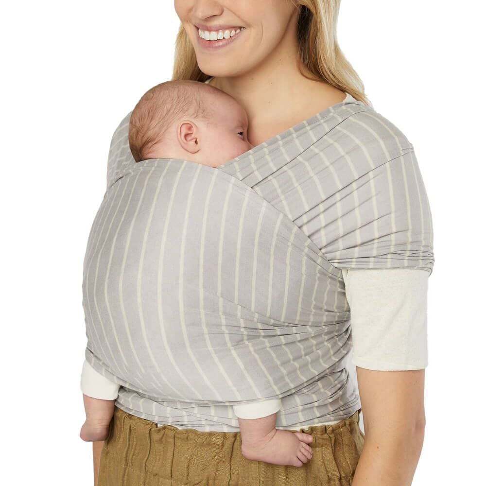 Ergobaby Aura Sustainable Knit Baby Wrap in Grey Stripes Baby Carriers WLASKGRYSTP 1220000208452