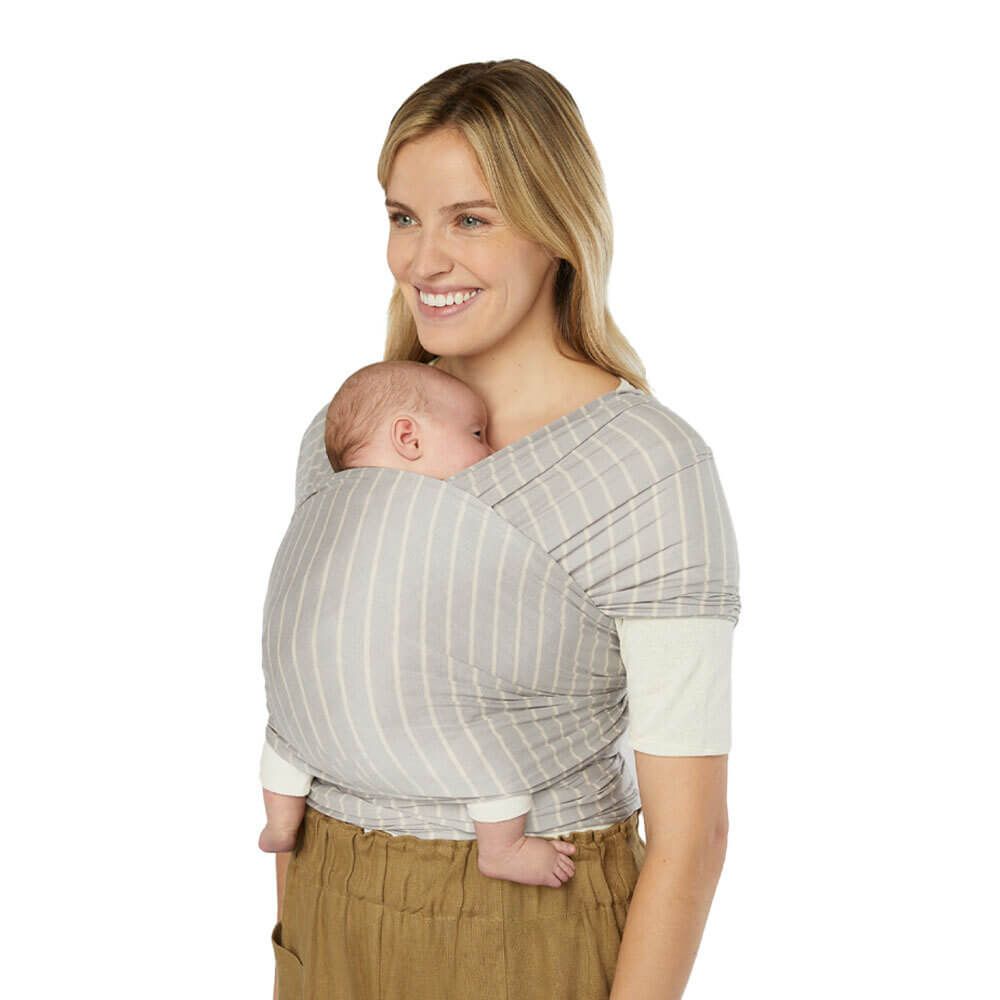 Ergobaby Aura Sustainable Knit Baby Wrap in Grey Stripes Baby Carriers WLASKGRYSTP 1220000208452