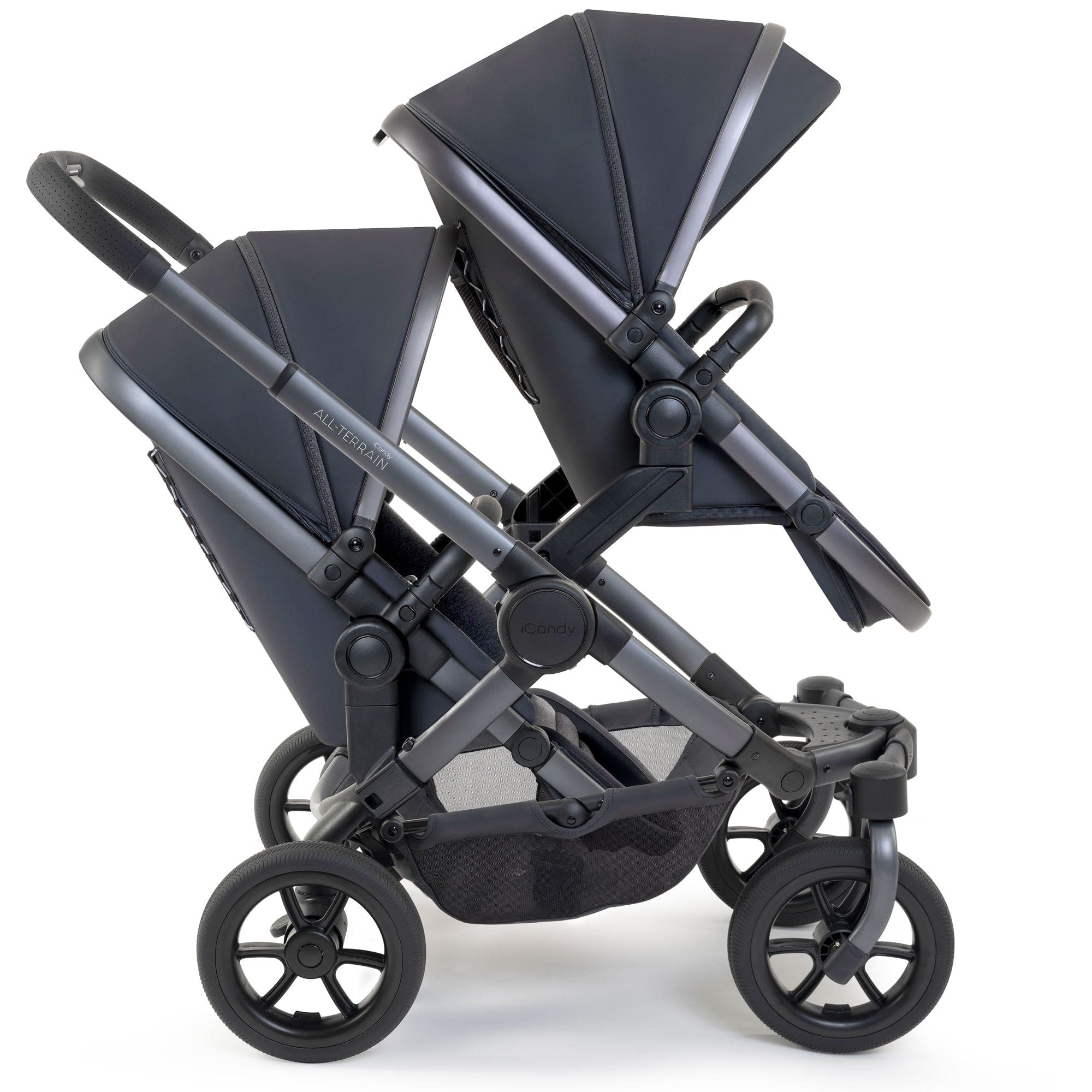 iCandy Peach 7 All Terrain Complete Twin Bundle in Storm Baby Prams