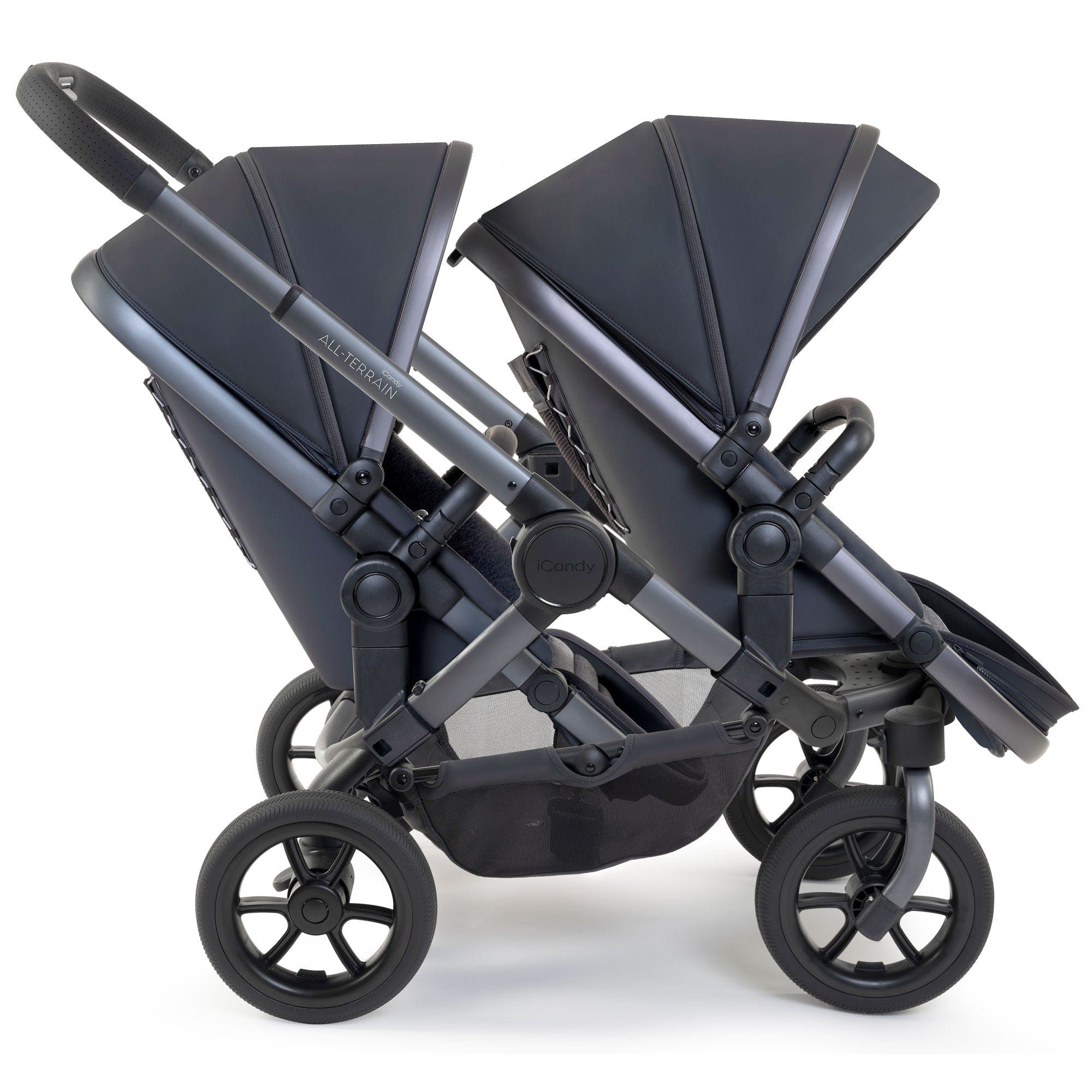 iCandy Peach 7 All Terrain Complete Twin Bundle in Storm Baby Prams