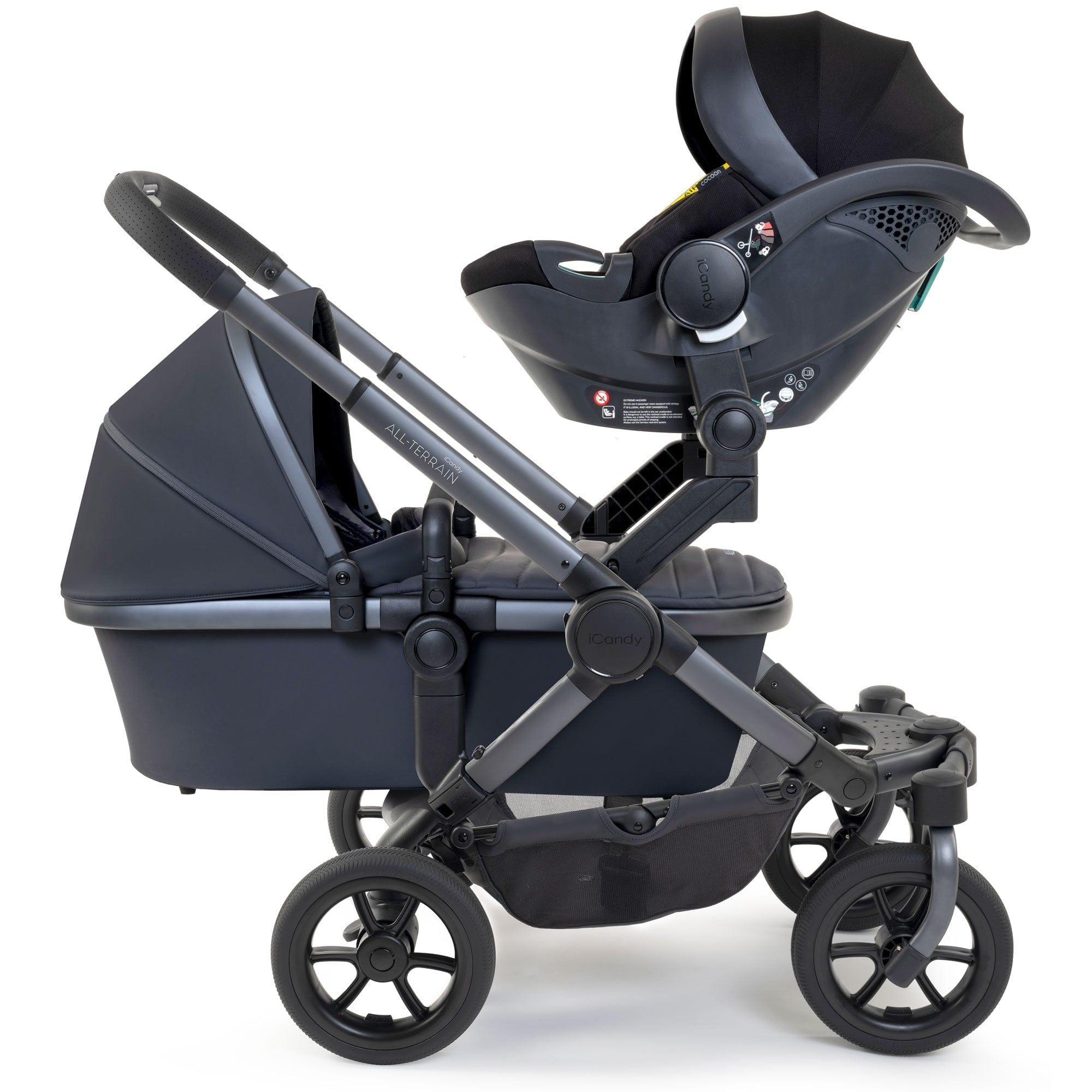 iCandy Peach 7 All Terrain Complete Twin Cocoon Bundle in Storm Baby Prams IC3091 5010334059242