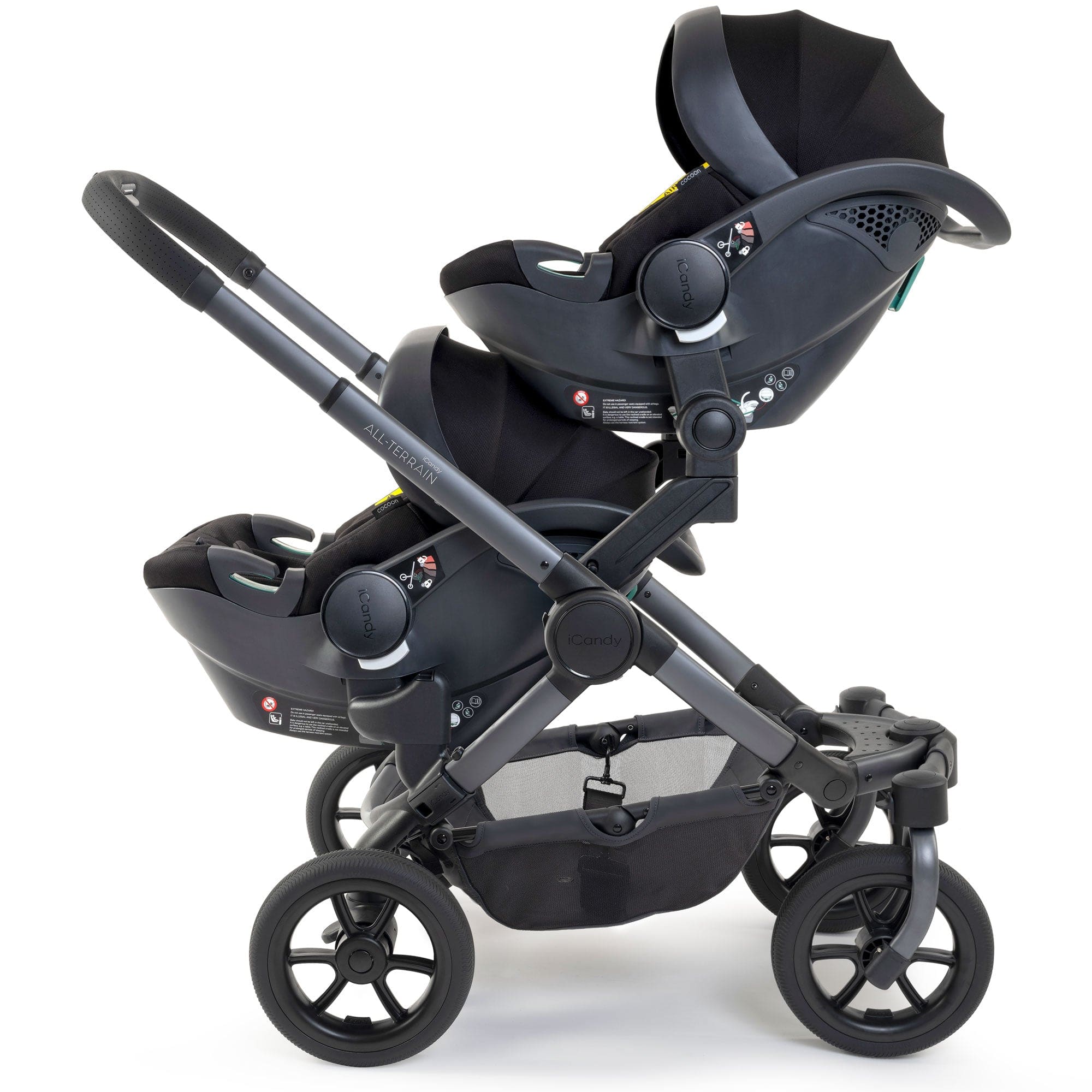 iCandy Peach 7 All Terrain Complete Twin Cocoon Bundle in Storm Baby Prams IC3091 5010334059242