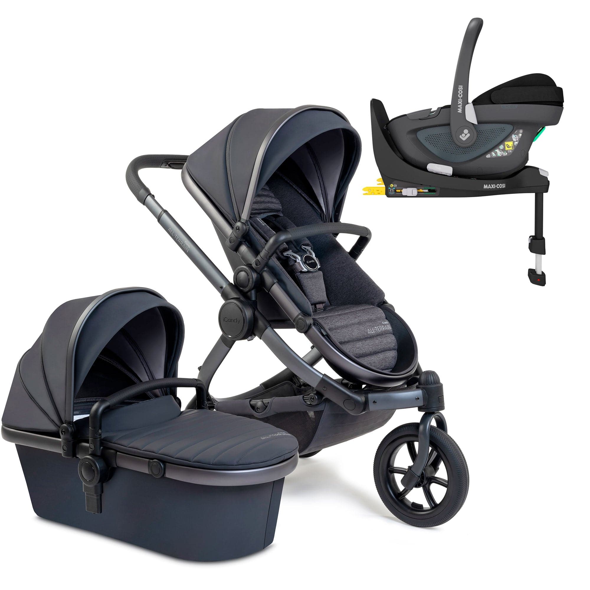 iCandy Peach 7 All Terrain Maxi-Cosi Combo Set in Storm Baby Prams 16322-COMBO-PEB 5010334052519