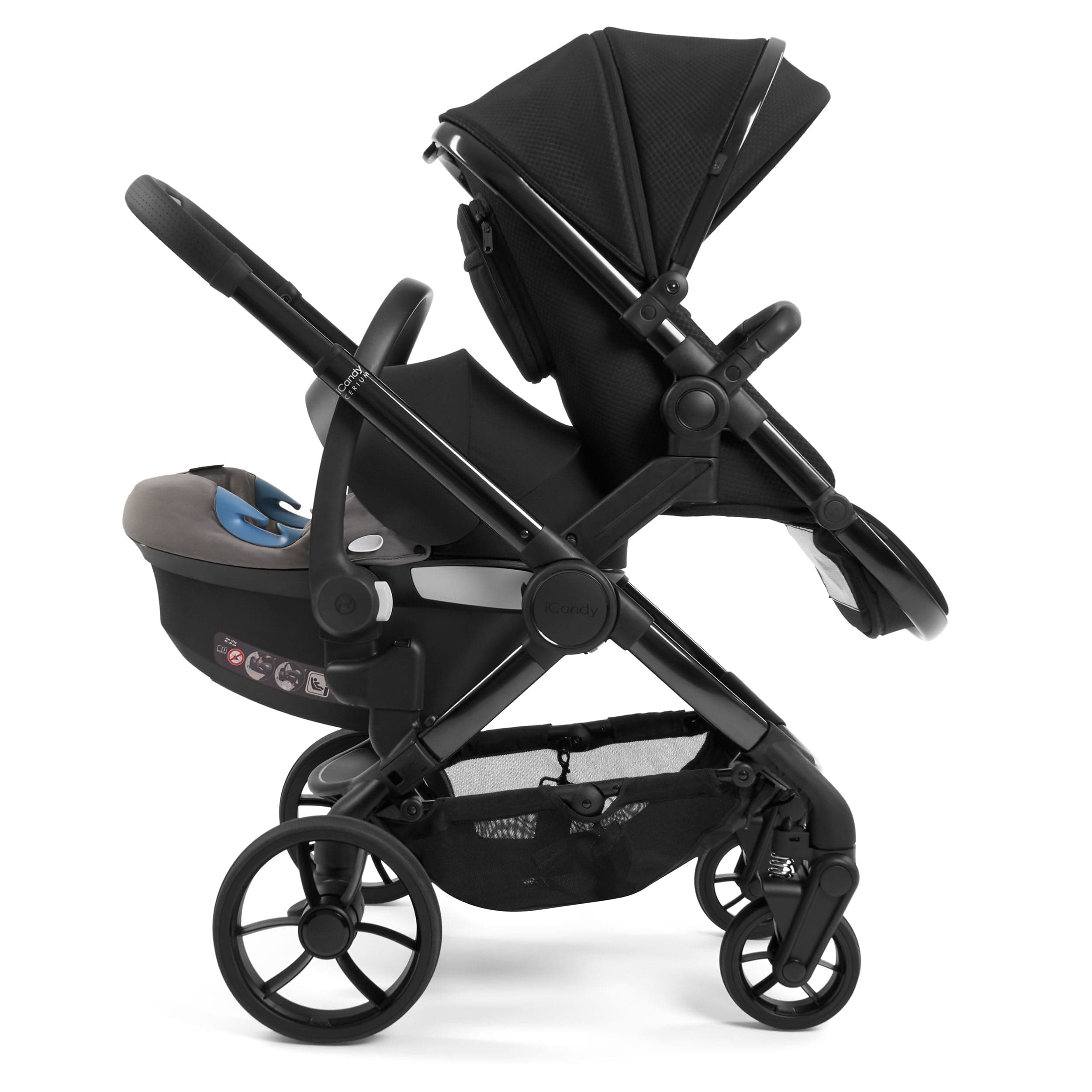 iCandy Peach 7 Cerium Double Complete Bundle in Black Double & Twin Prams 16878-CER-DOU 5010334048024