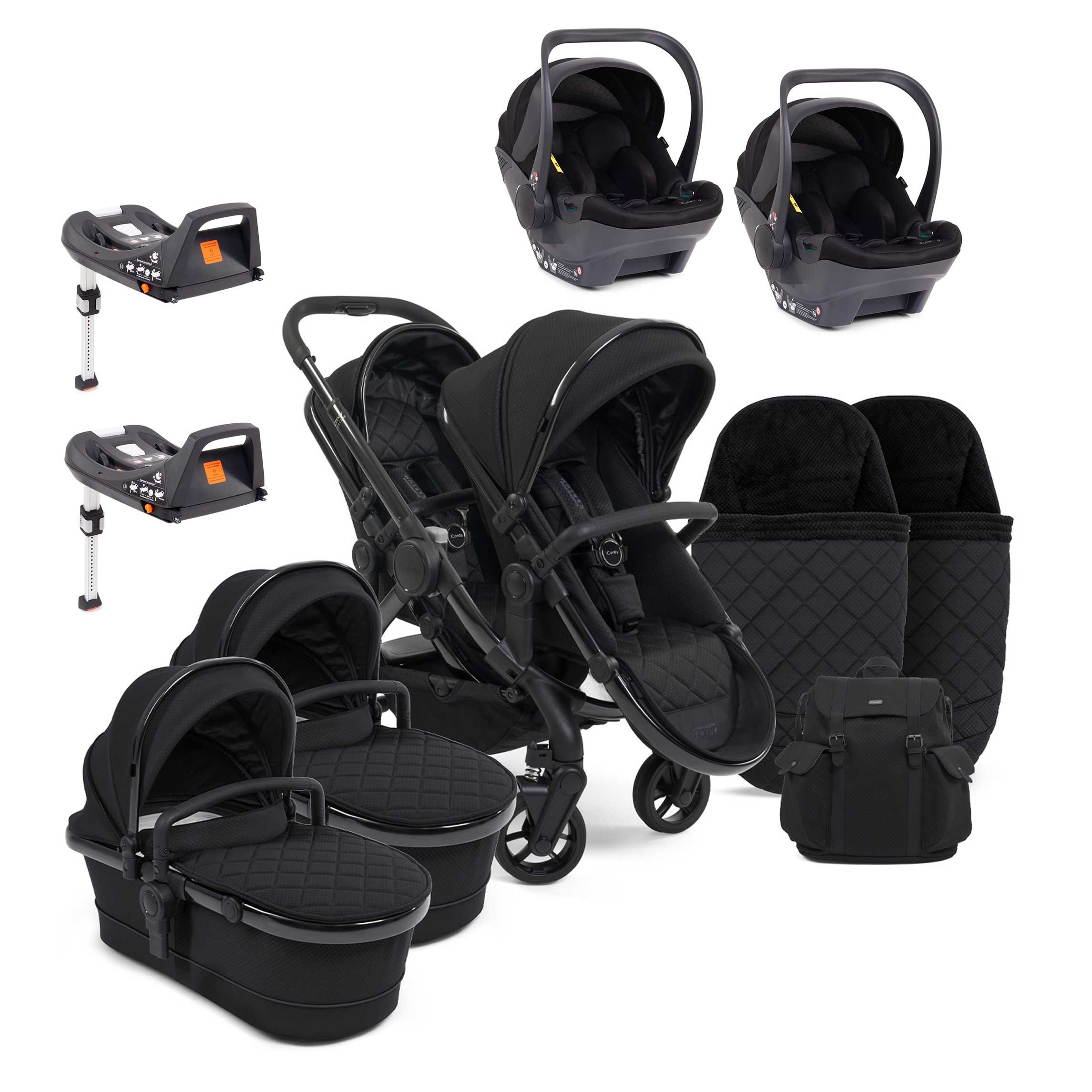 iCandy Peach 7 Cerium Twin Cocoon Combo Bundle in Black Double & Twin Prams 16877-CER-COO 5010334048017