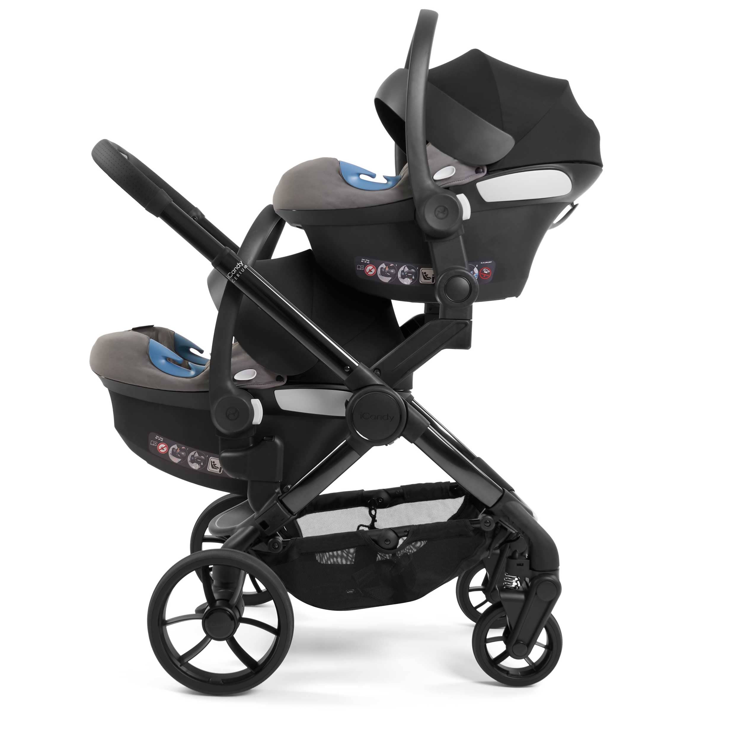 iCandy Peach 7 Cerium Twin Maxi-Cosi Combo Bundle in Black Double & Twin Prams