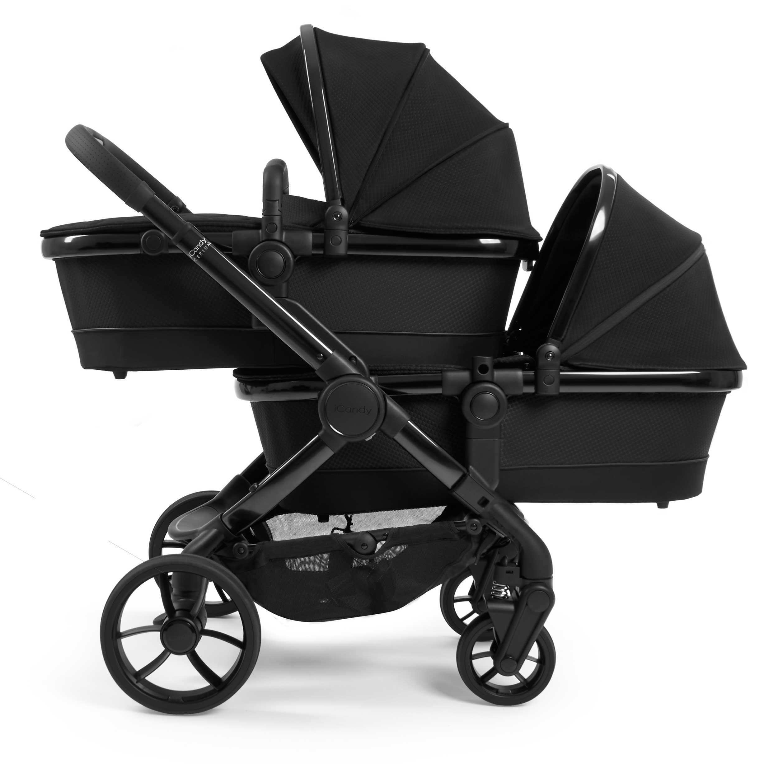 iCandy Peach 7 Cerium Twin Pushchair in Black Double & Twin Prams IC2572 5010334048031