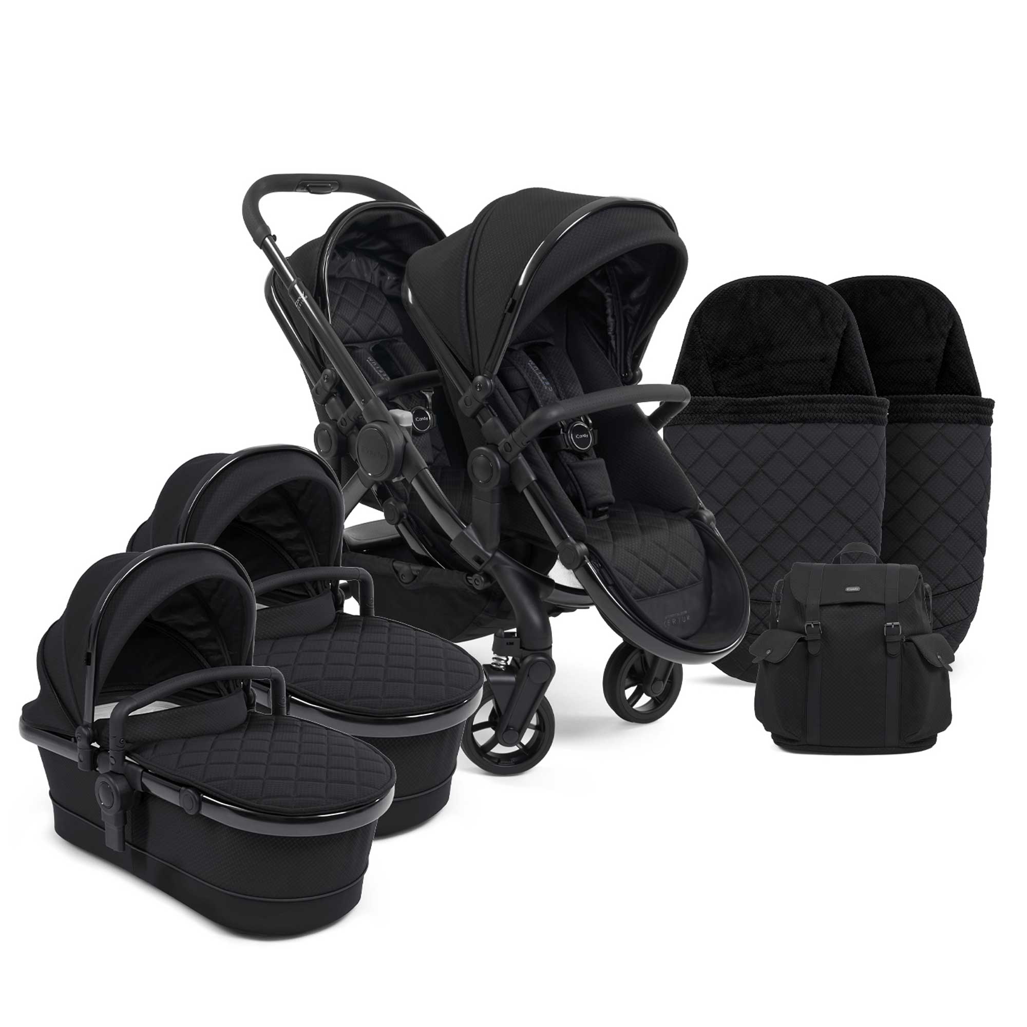 iCandy Peach 7 Cerium Twin Pushchair in Black Double & Twin Prams IC2572 5010334048031