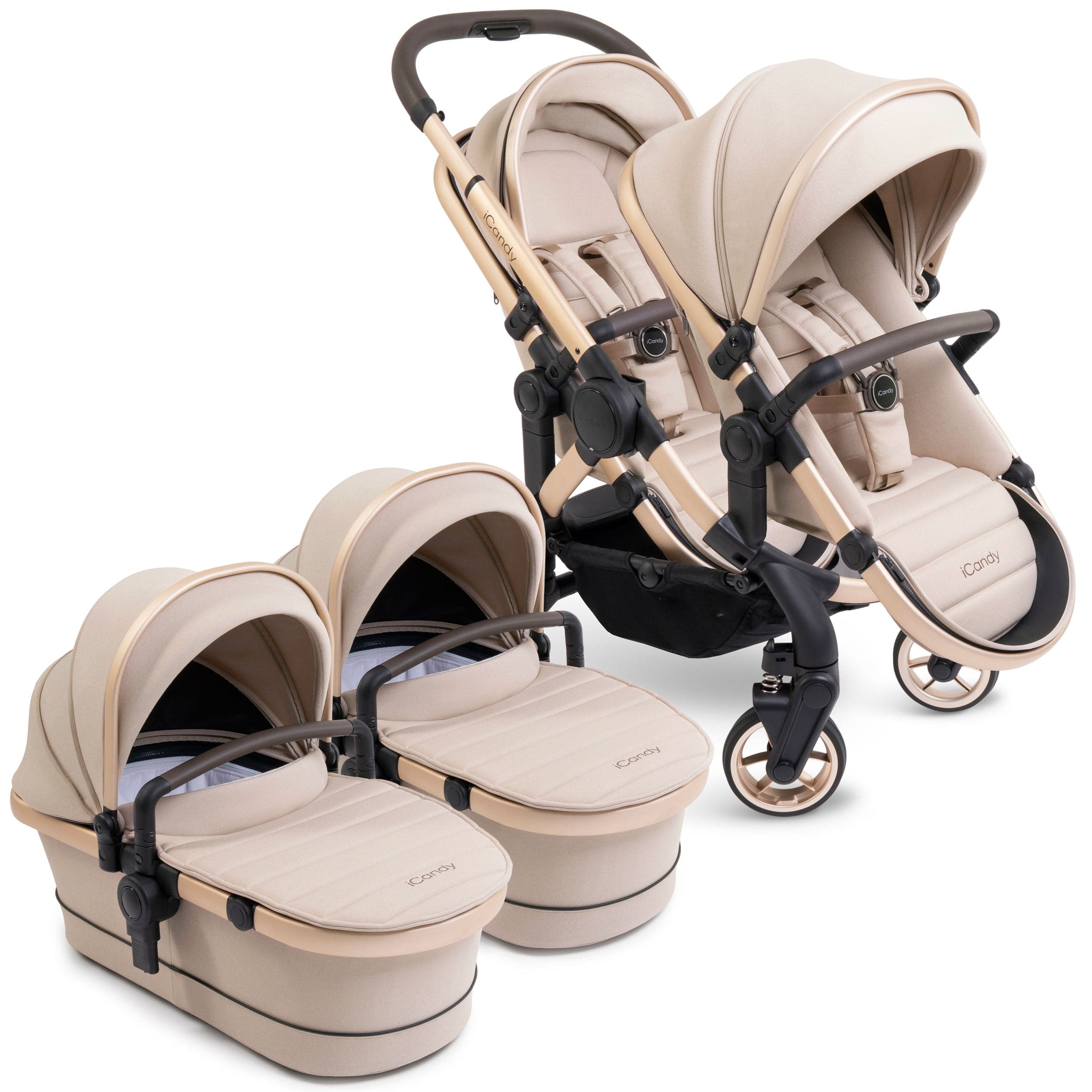 iCandy Peach 7 Twin Combo Set in Biscotti Double & Twin Prams IC2727 5010334052434