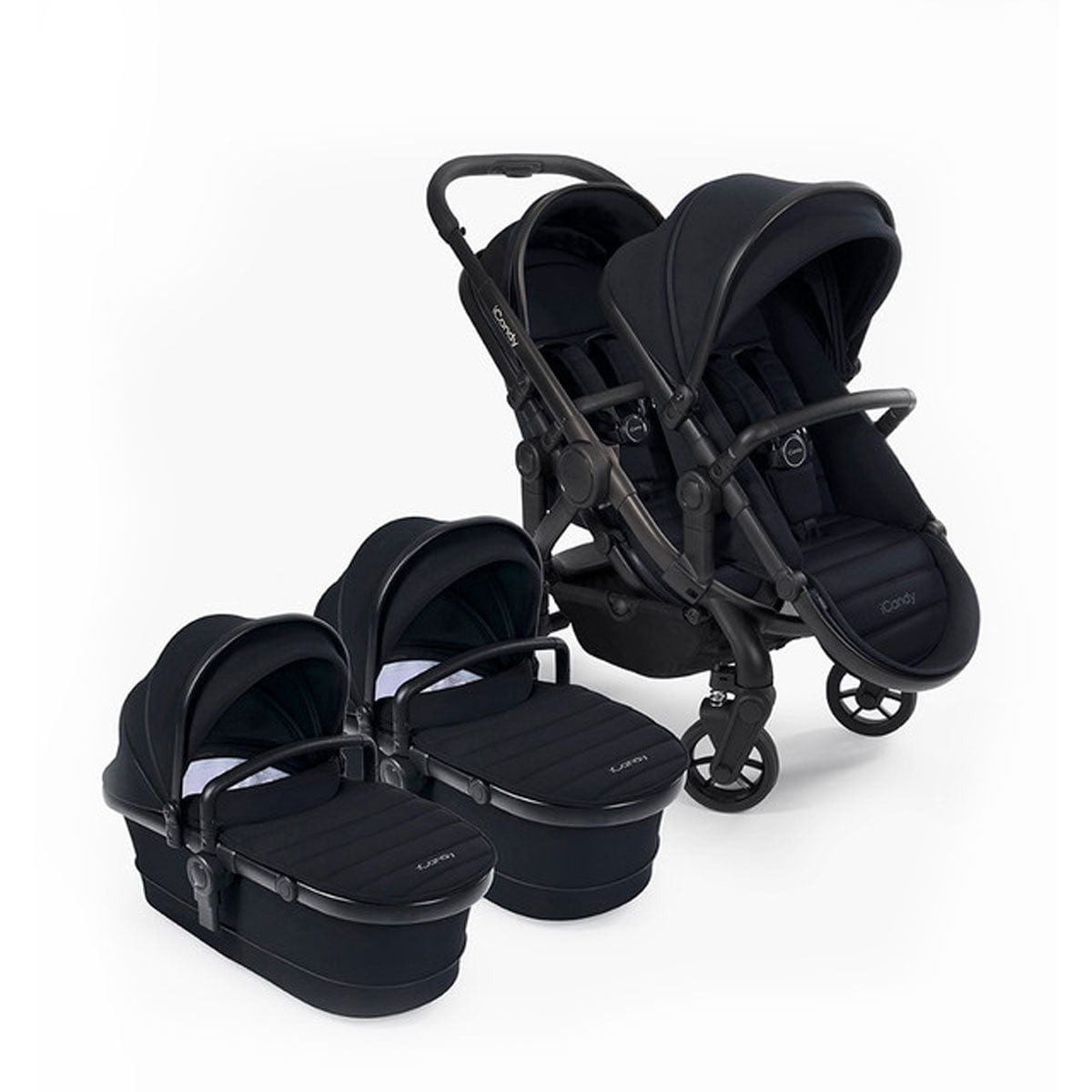 iCandy Peach 7 Twin Combo Set in Black Double & Twin Prams IC2560 5010334047270