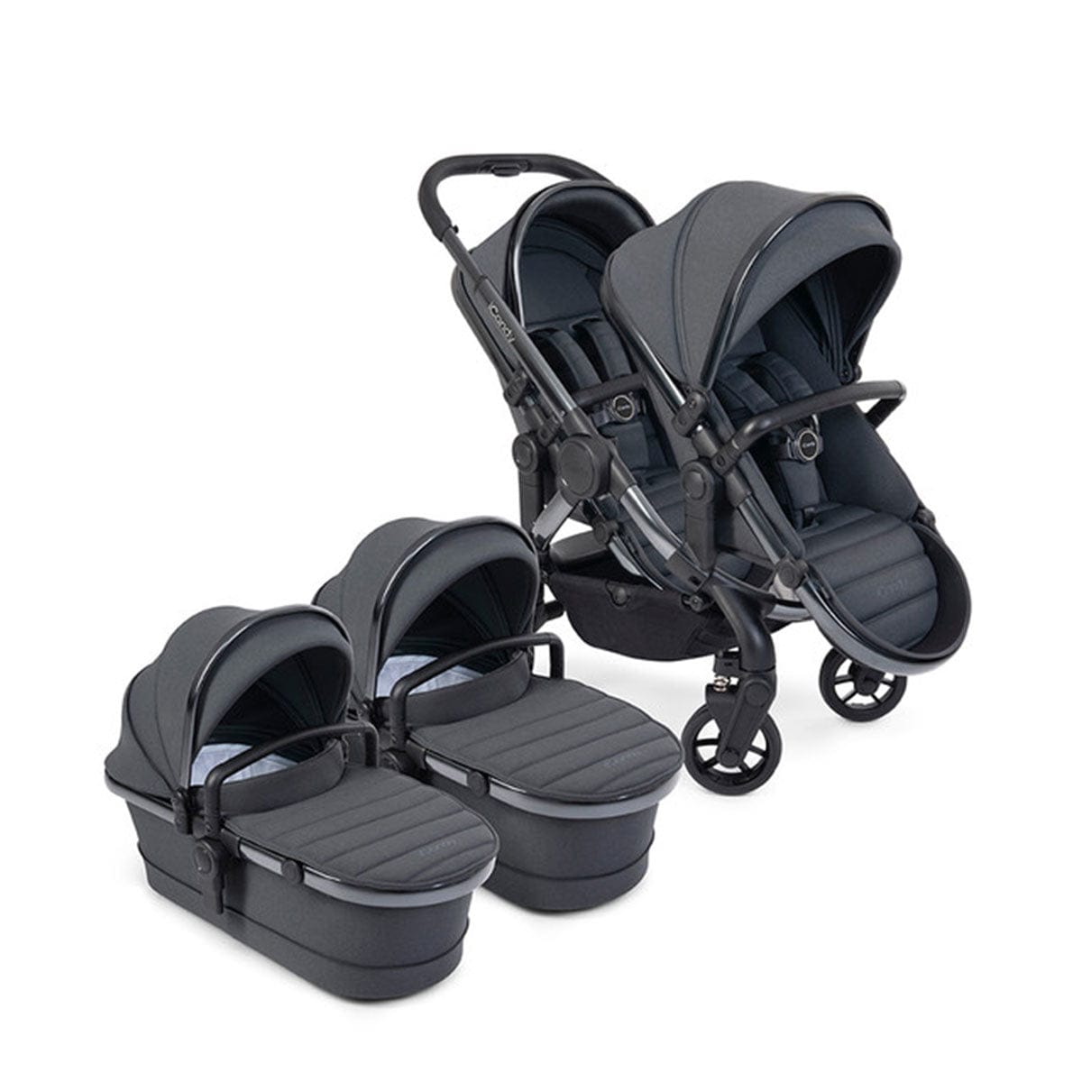 iCandy Peach 7 Twin Combo Set in Dark Grey Double & Twin Prams IC2559 5010334047263