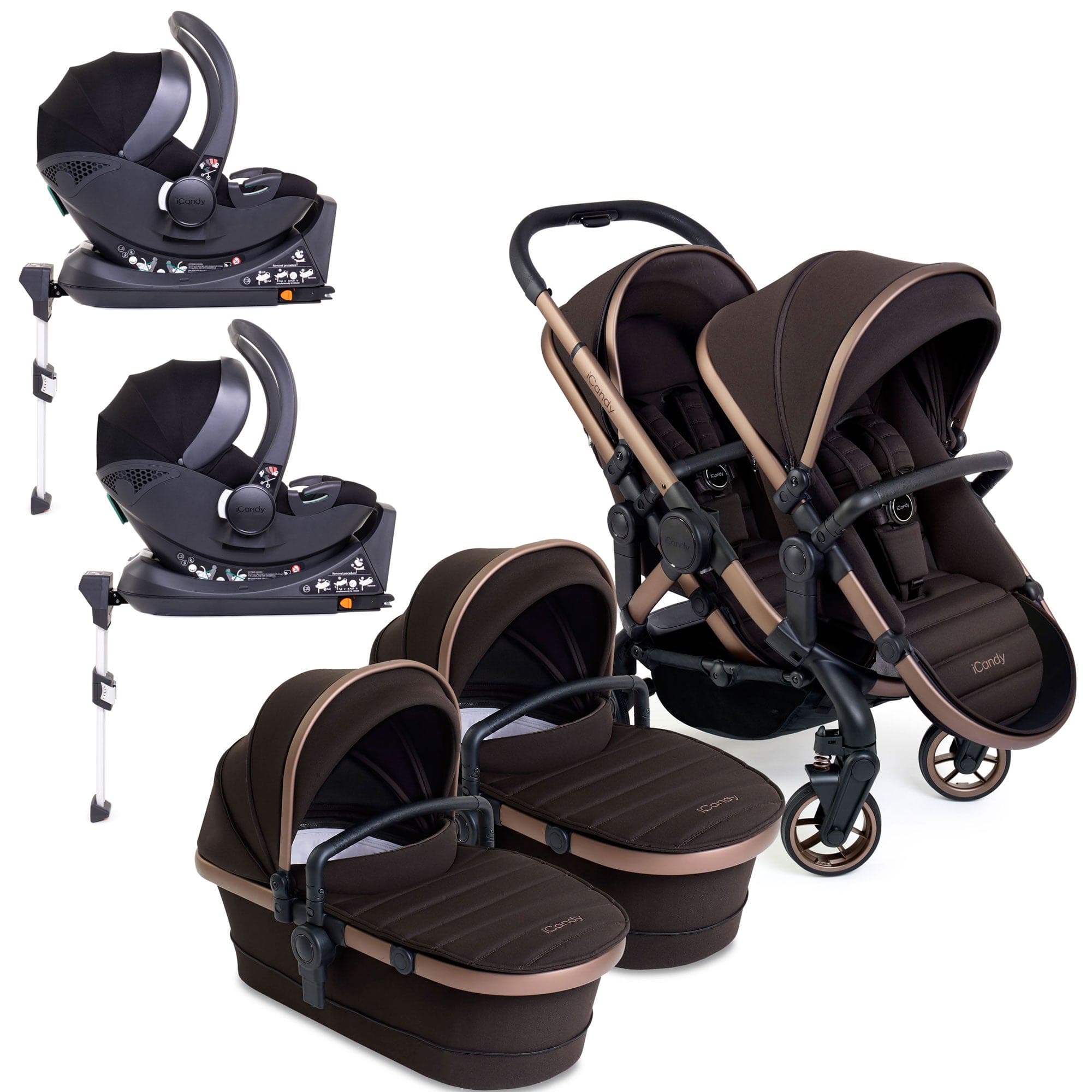 iCandy Peach 7 Twin Cocoon Bundle in Pecan Double & Twin Travel Systems IC3133 5010334059754