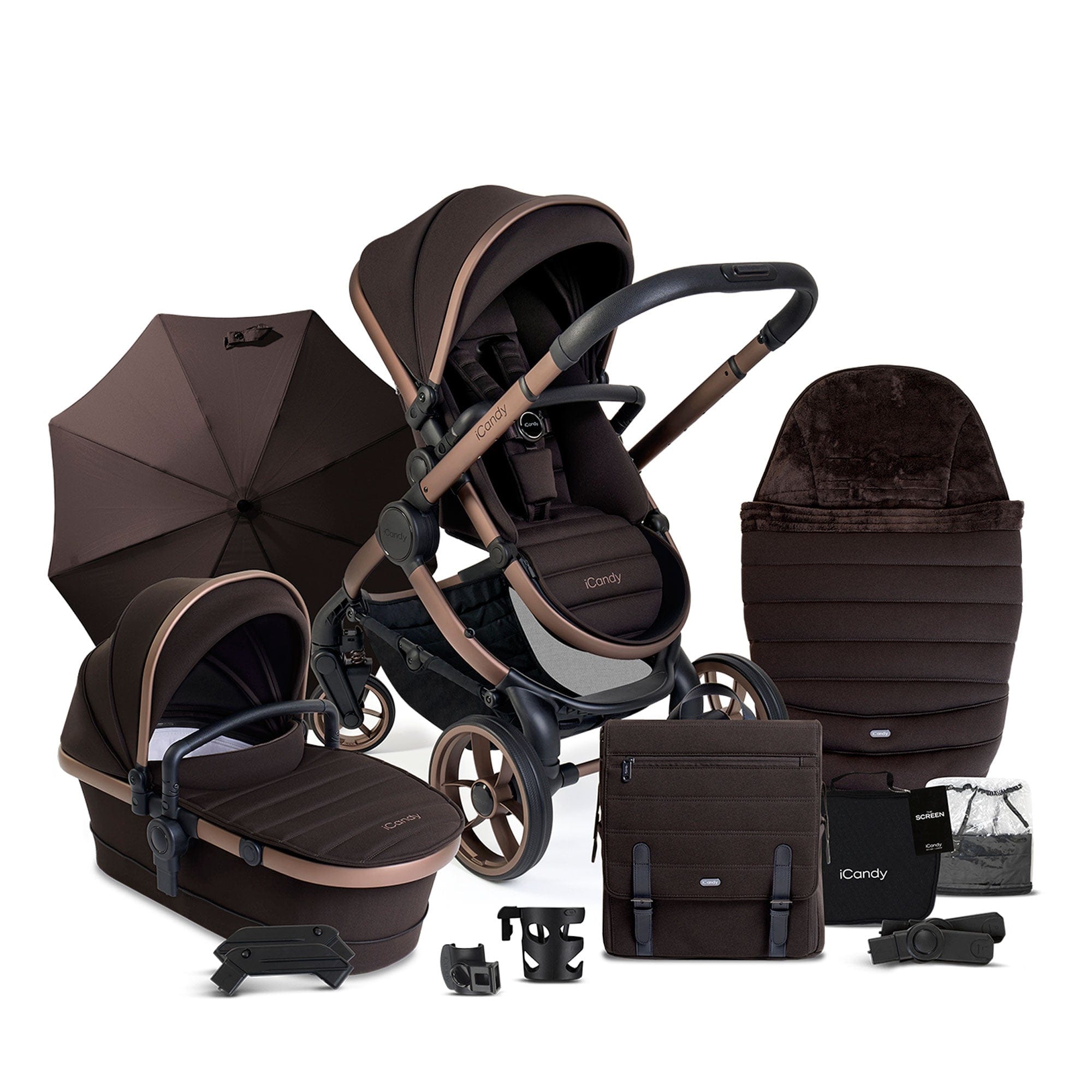 iCandy Peach 7 Complete Bundle in Pecan Pram Bundles IC3129 5010334059693