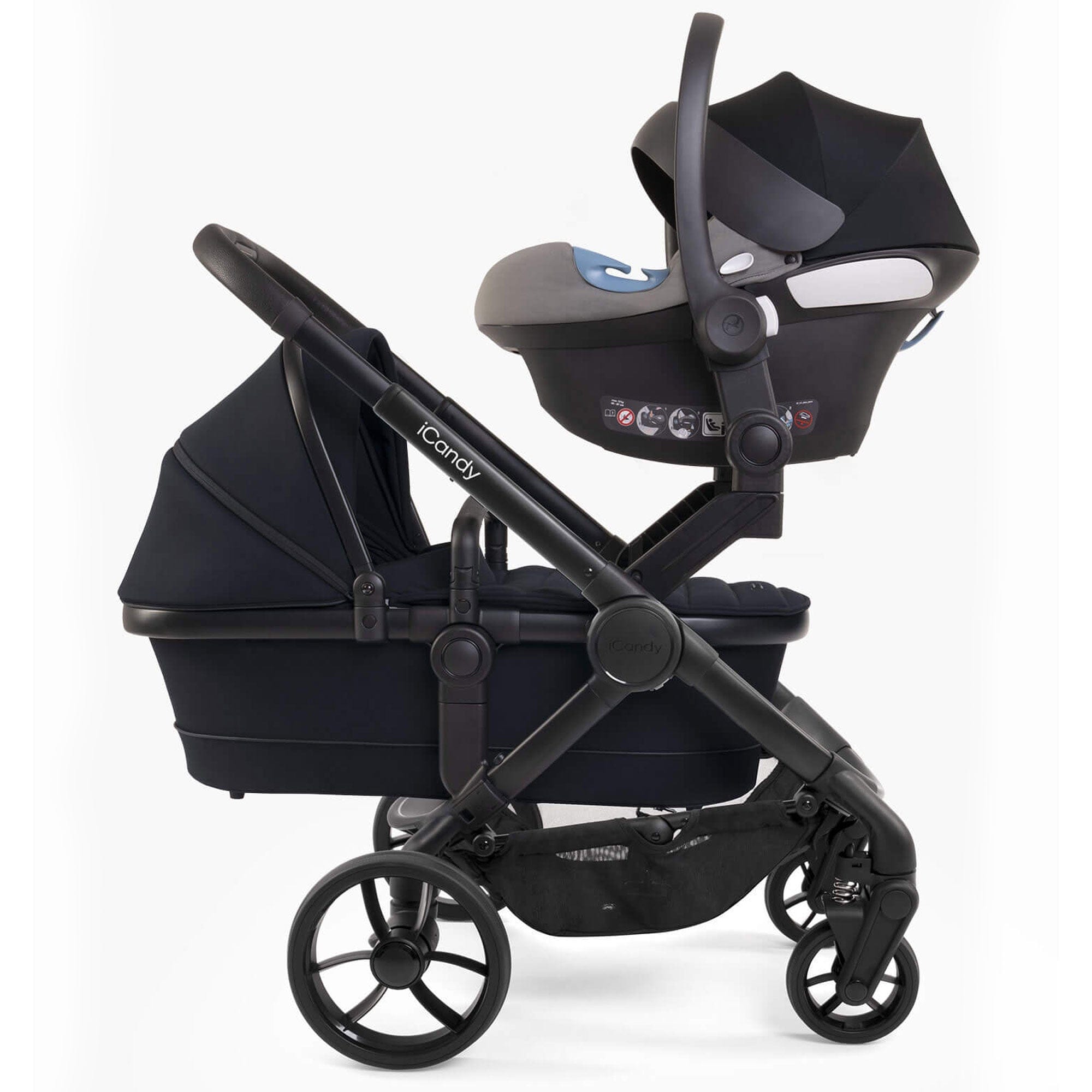 iCandy Peach 7 Double Complete Bundle in Black Pram Bundles IC3031 5010334058535