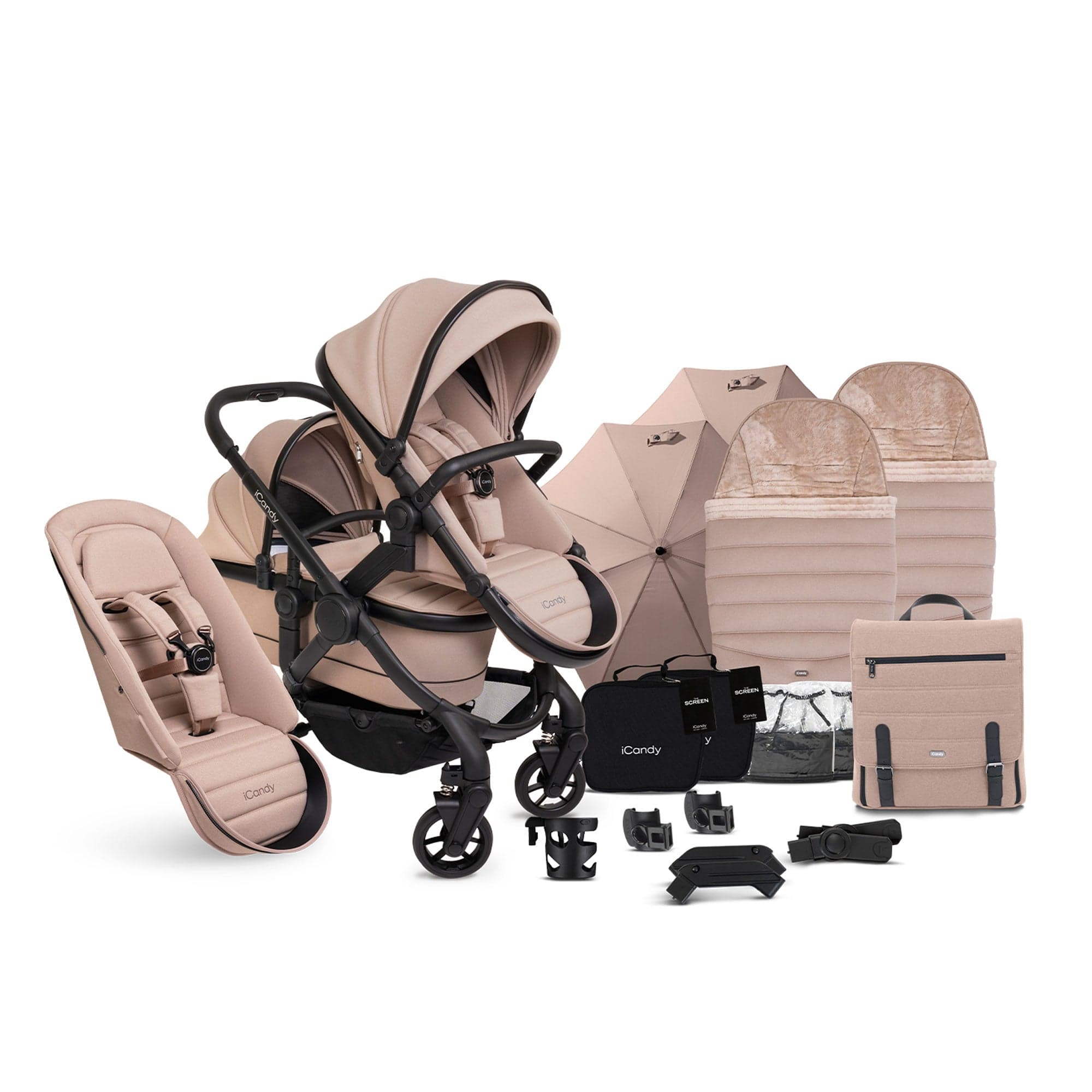 iCandy Peach 7 Double Complete Bundle in Cookie Pram Bundles IC3034 5010334058566