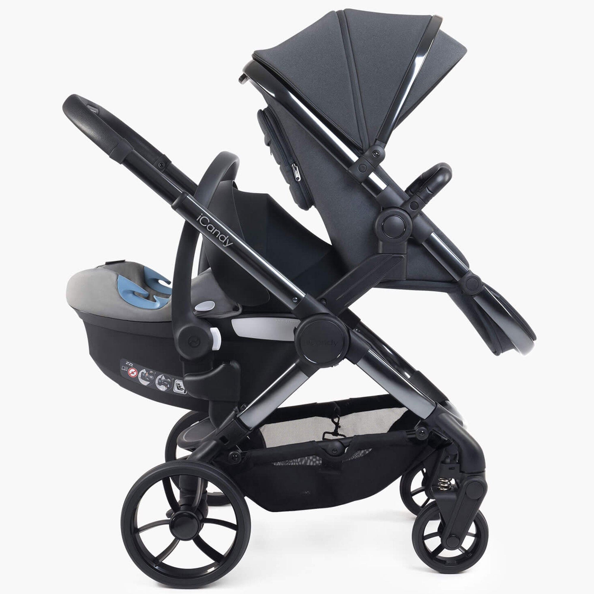 iCandy Peach 7 Double Complete Bundle in Dark Grey Pram Bundles IC3030 5010334058528