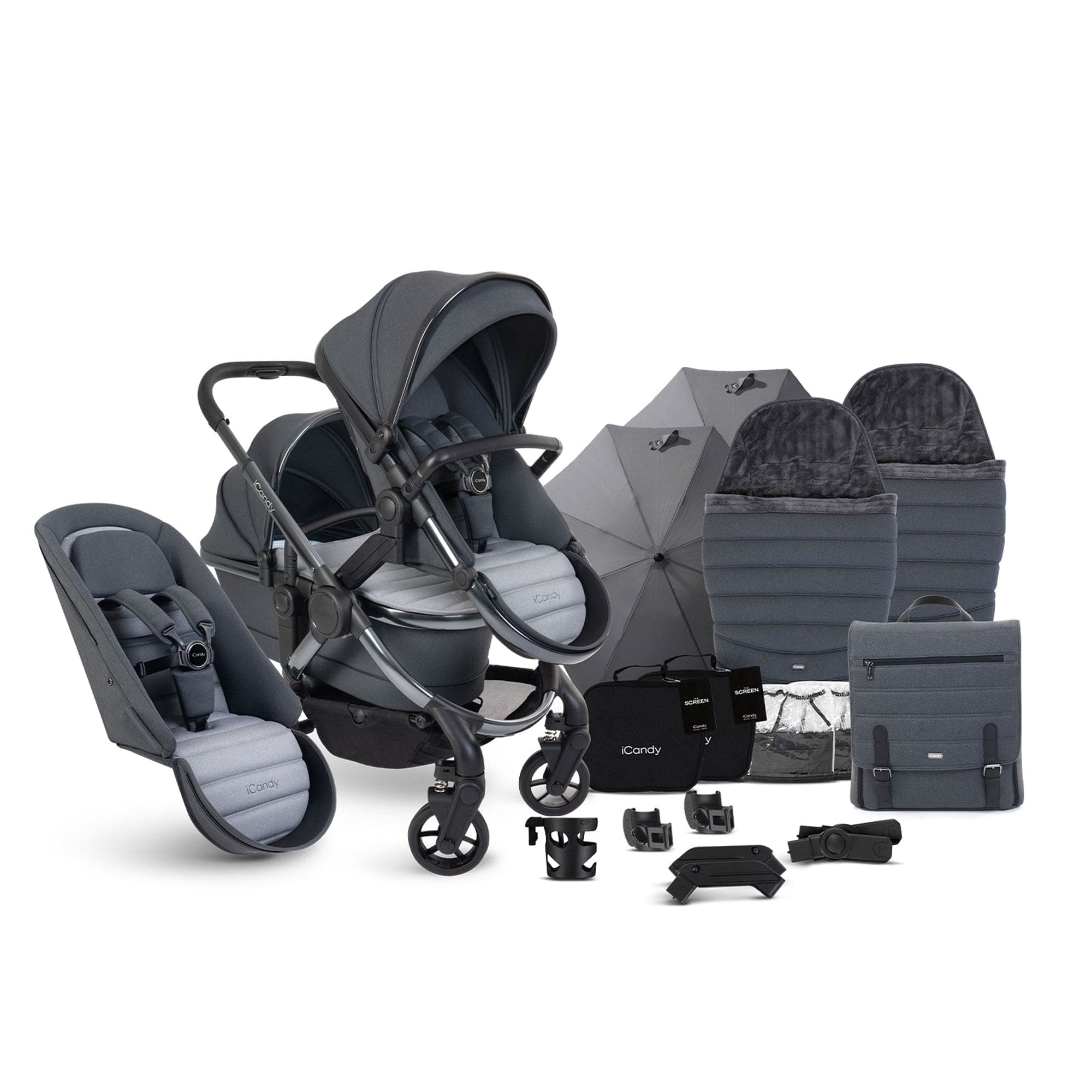 iCandy Peach 7 Double Complete Bundle in Truffle Pram Bundles IC3032 5010334058542