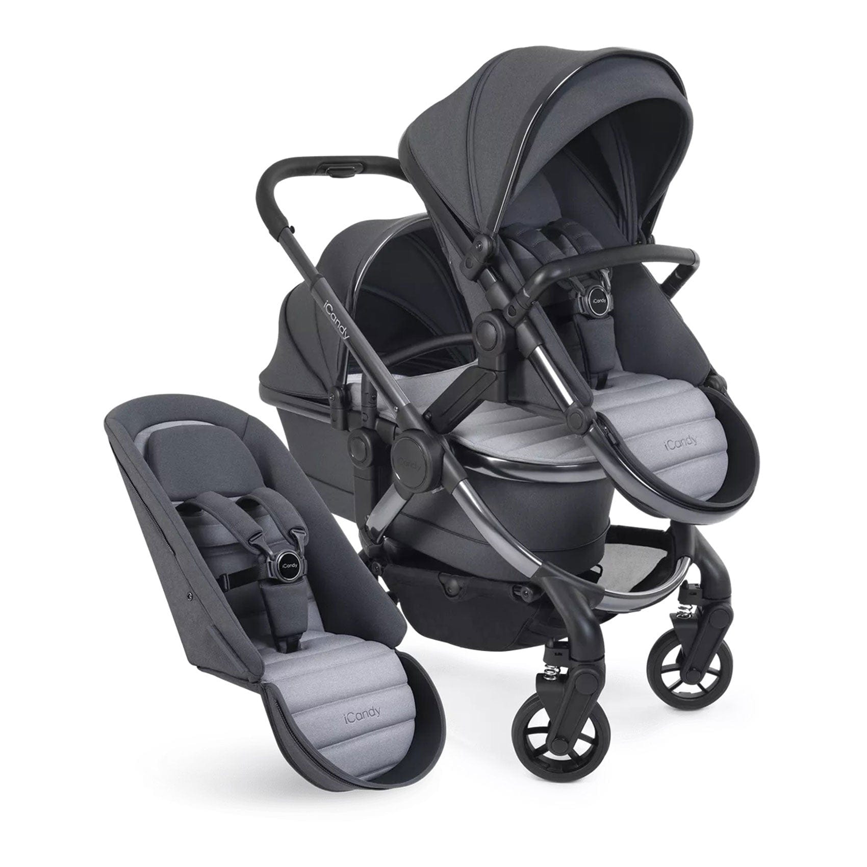 iCandy Peach 7 Double Complete Cybex Travel System in Truffle Pram Bundles 17713-DOUB-COMPLETE-TR 5010334058542