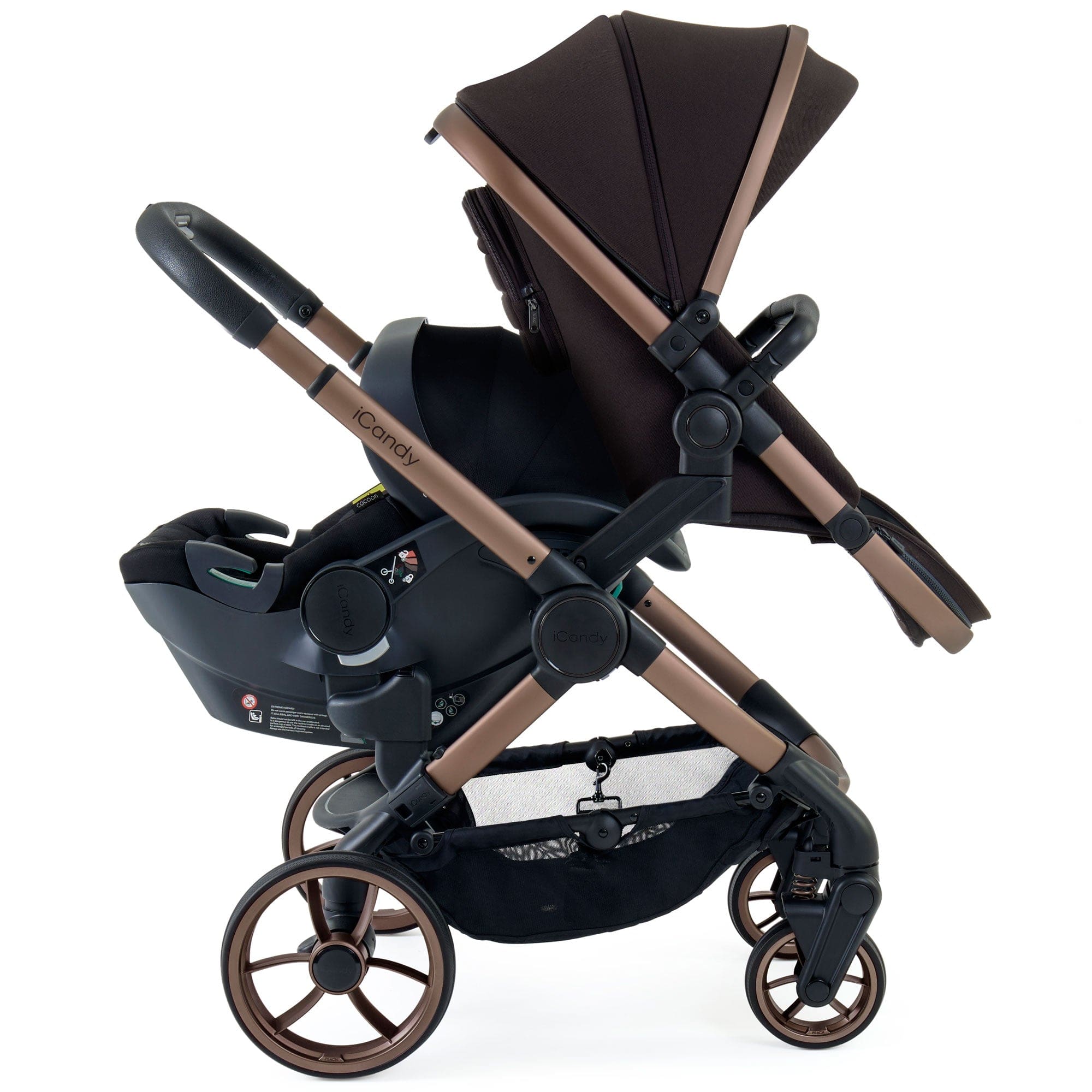 iCandy Peach 7 Double Complete Maxi-Cosi Travel System in Pecan Pram Bundles