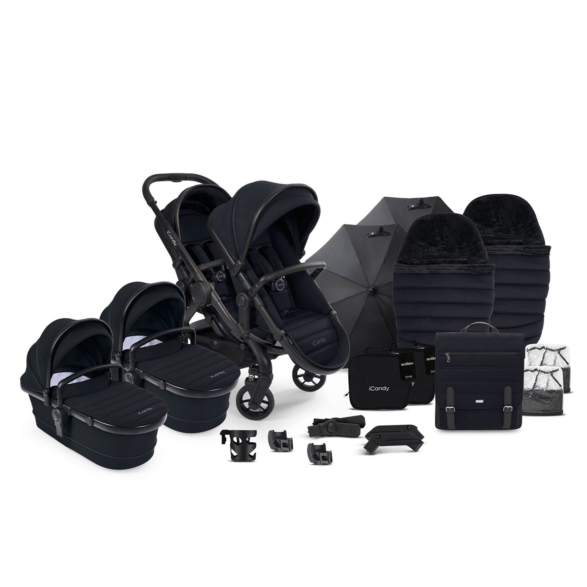 iCandy Peach 7 Twin Complete Bundle in Black Pram Bundles IC3041 5010334058627