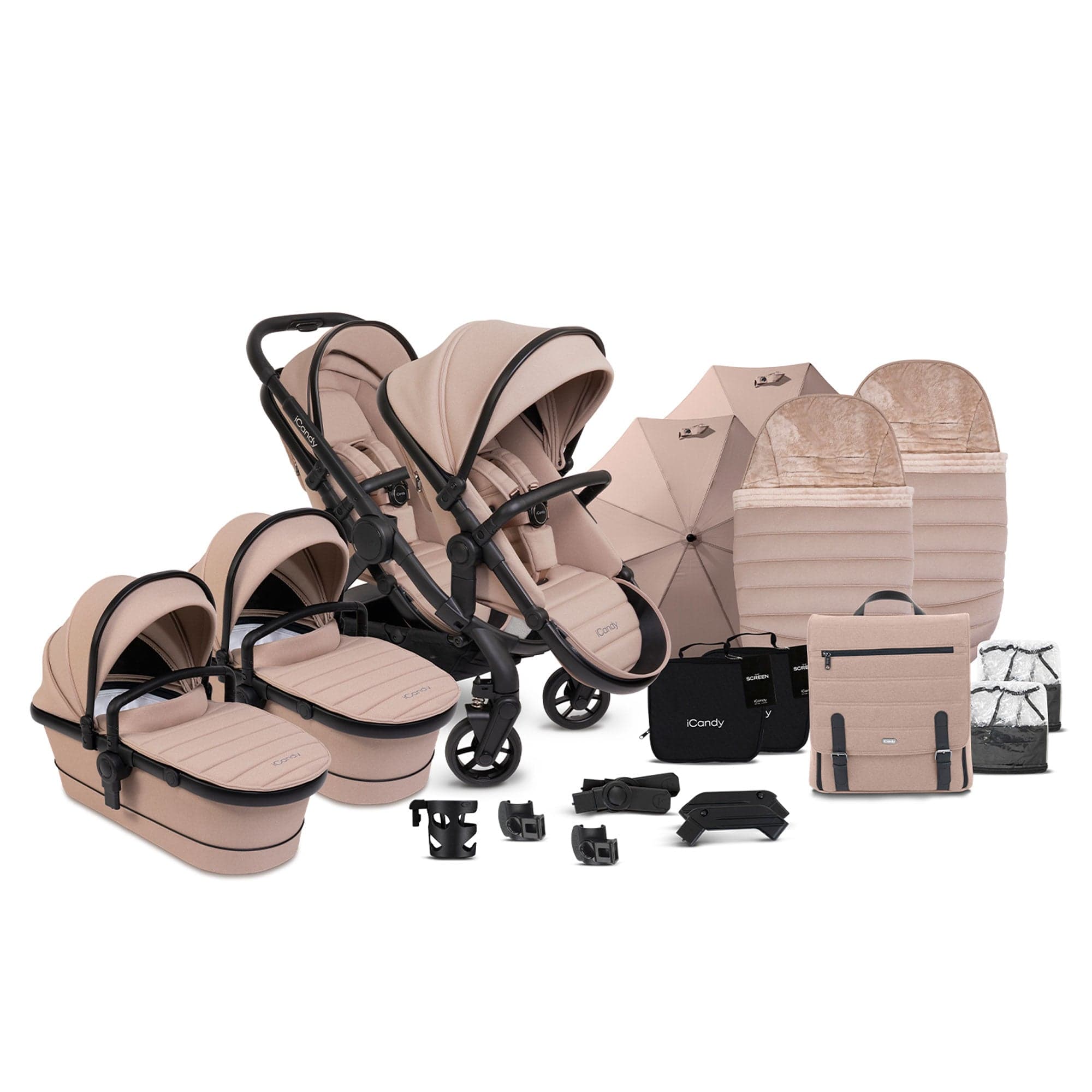 iCandy Peach 7 Twin Complete Bundle in Cookie Pram Bundles IC3044 5010334058658