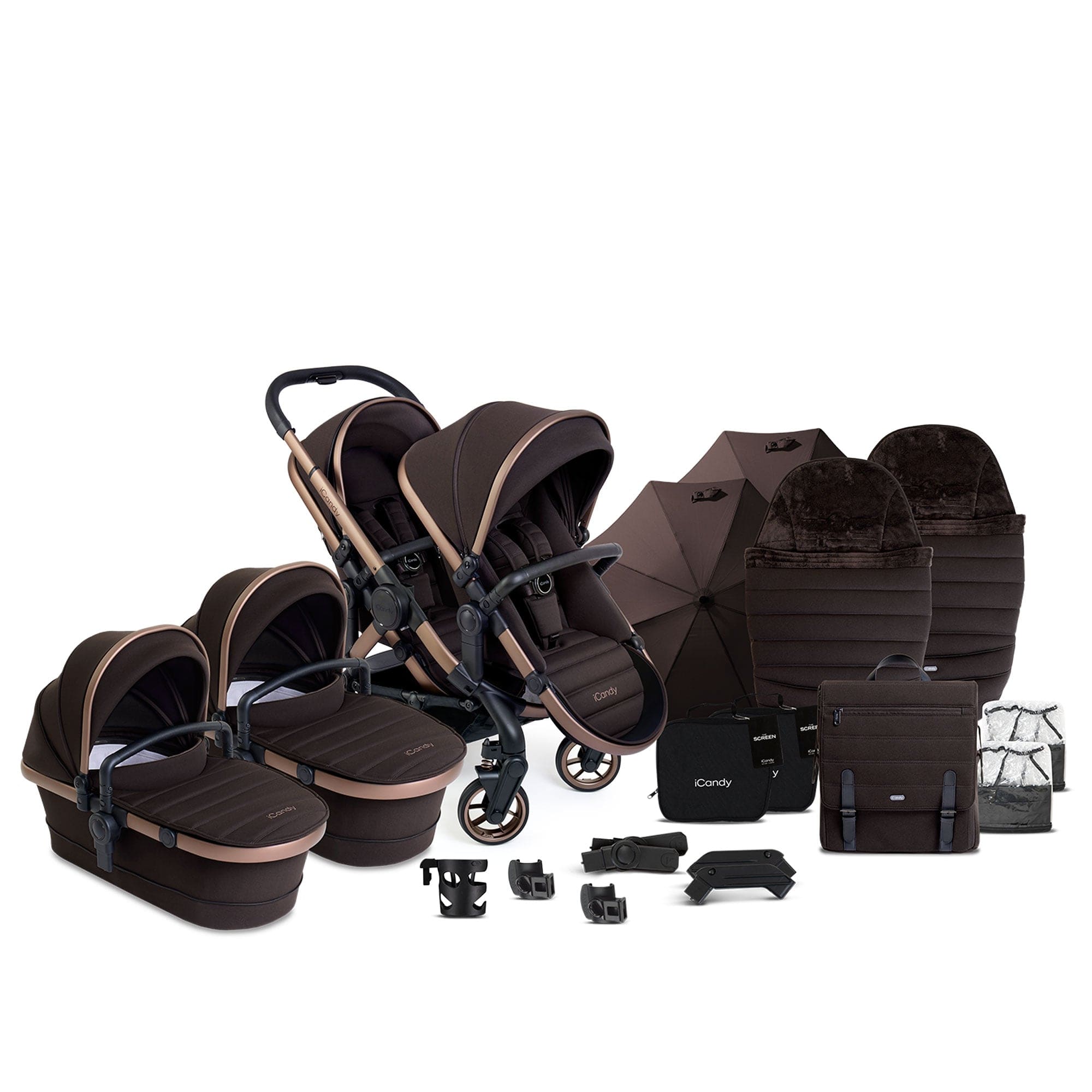 iCandy Peach 7 Twin Complete Bundle in Pecan Pram Bundles IC3141 5010334060576