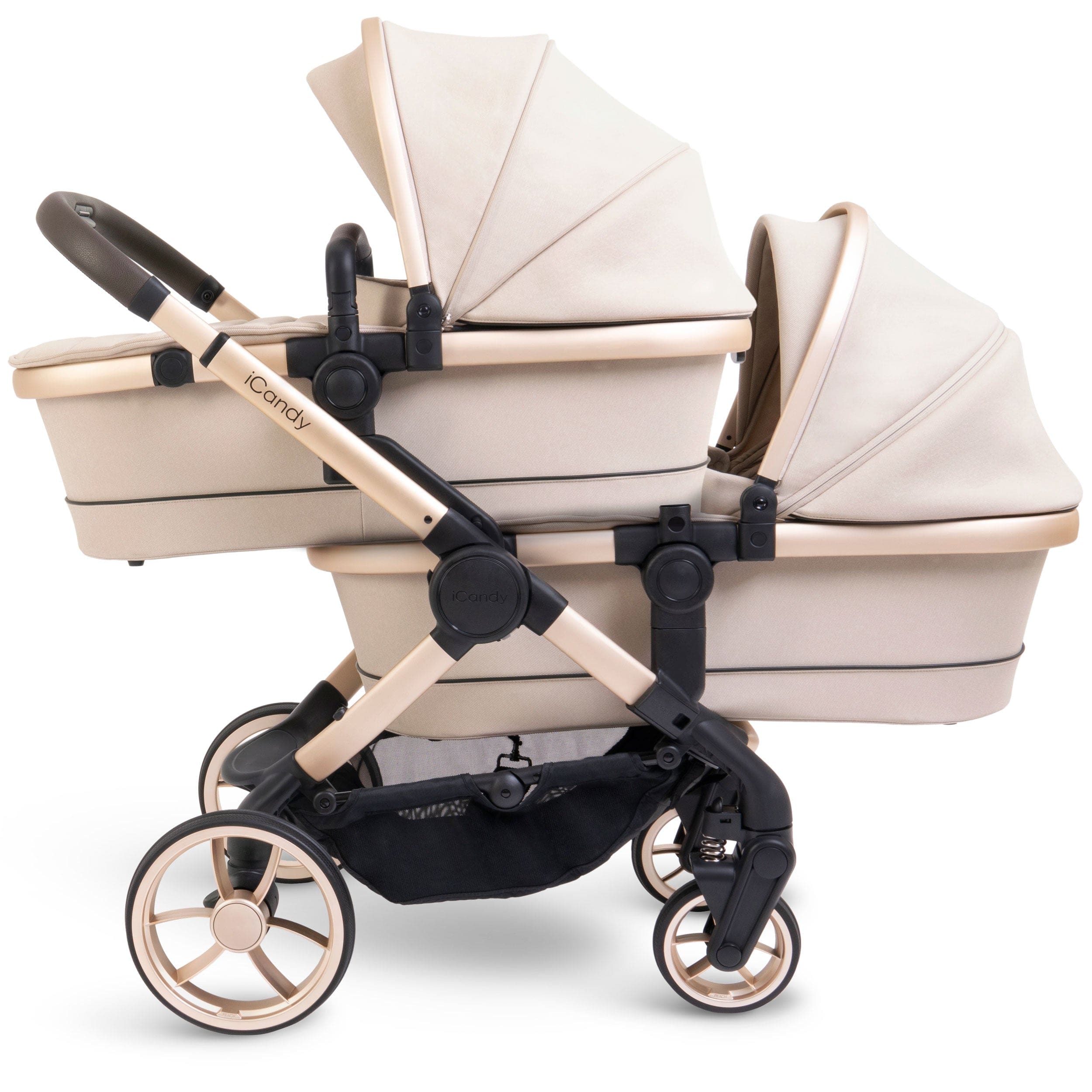 iCandy Peach 7 Twin Complete Cybex Travel System in Biscotti Pram Bundles 17750-TWIN-COM-CG-BC 5010334058641