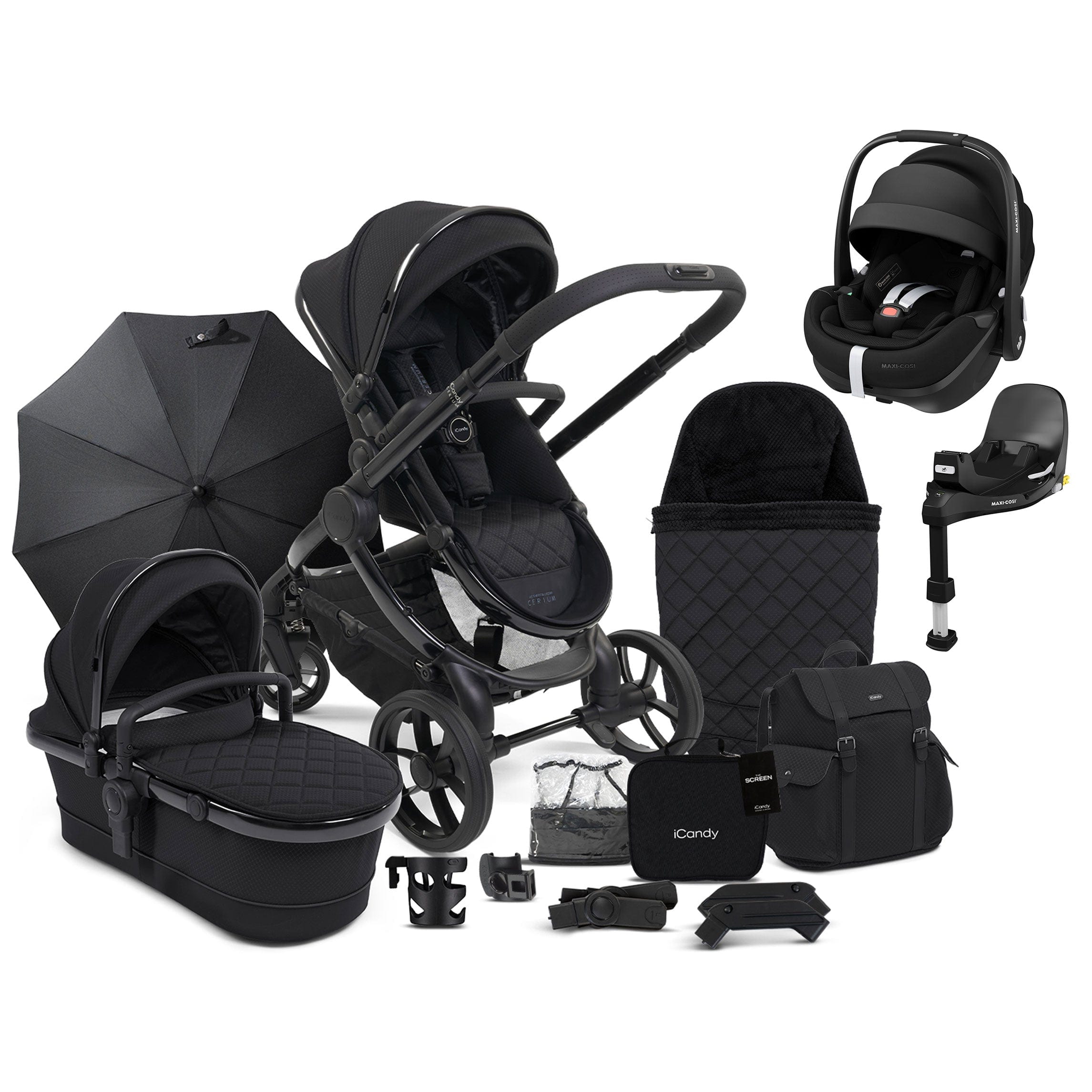 iCandy Peach 7 Cerium Complete Maxi-Cosi Bundle in Black Pushchairs & Buggies 16557-CER-DY 5010334048116