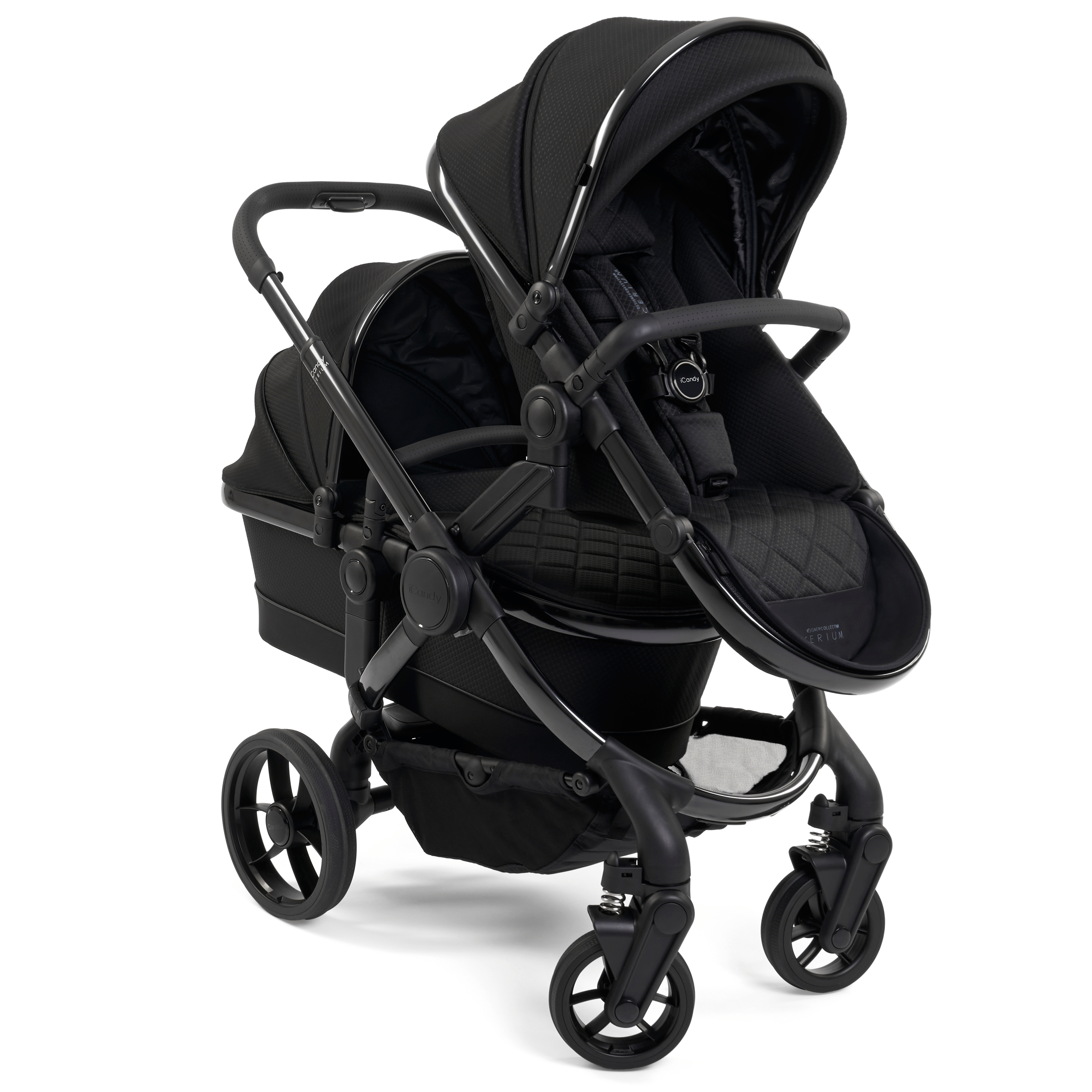 iCandy Peach 7 Cerium Double Pushchair in Black Pushchairs & Buggies IC2571 5010334048024