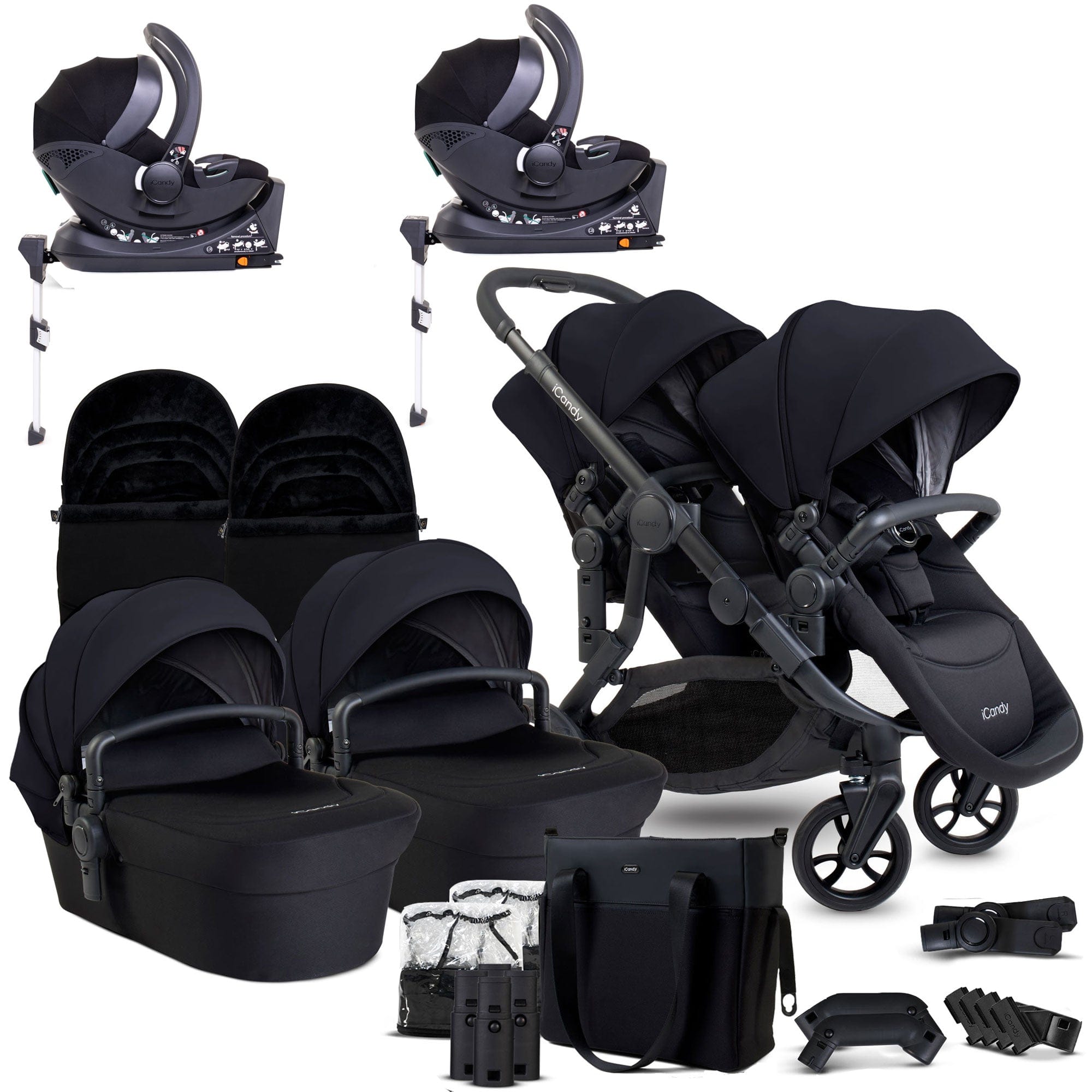 Orange 4 Twin Complete Cocoon Travel System in Black Edition Pushchairs & Buggies IC3060 5010334058801