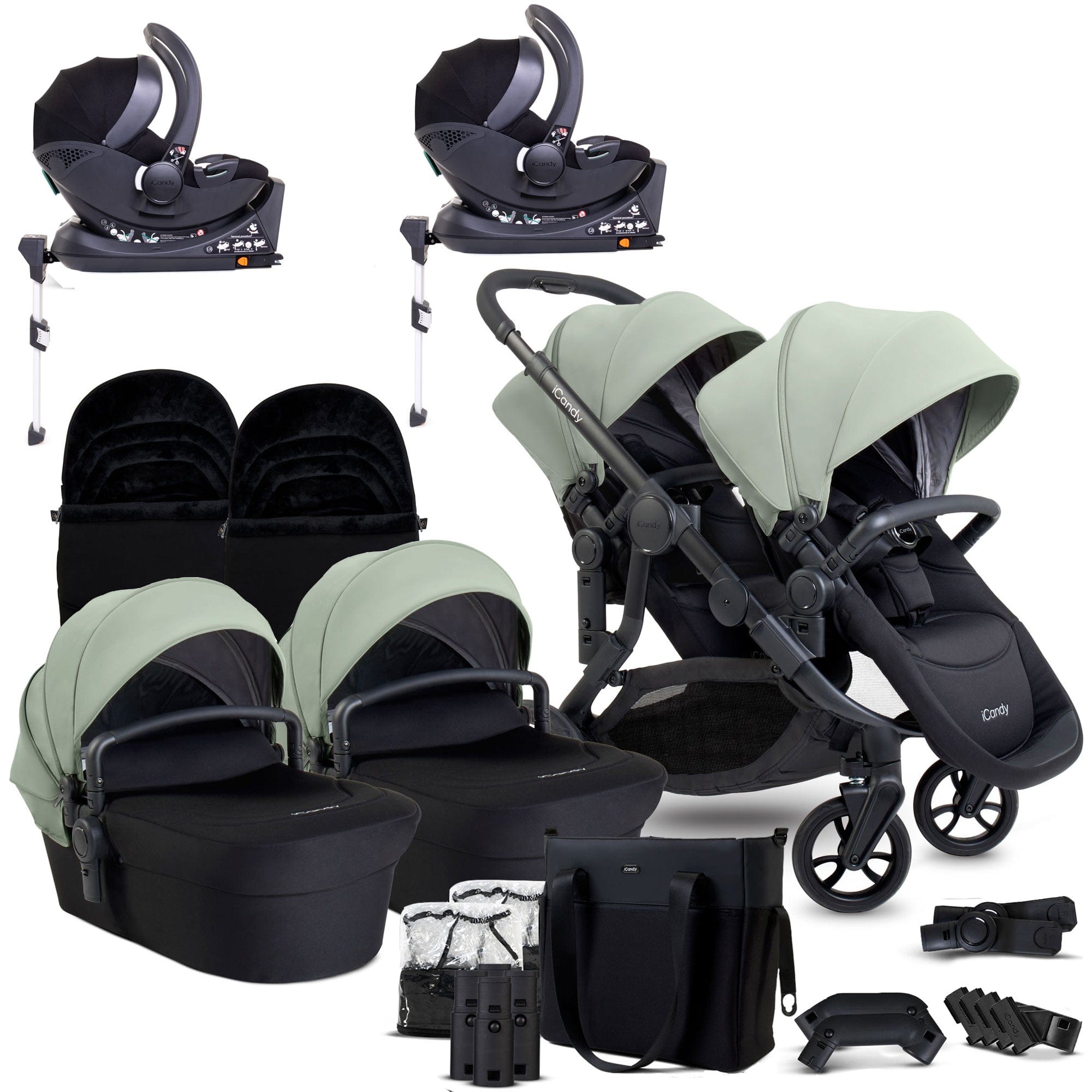 Orange 4 Twin Complete Cocoon Travel System in Pistachio Pushchairs & Buggies IC3061 5010334058818