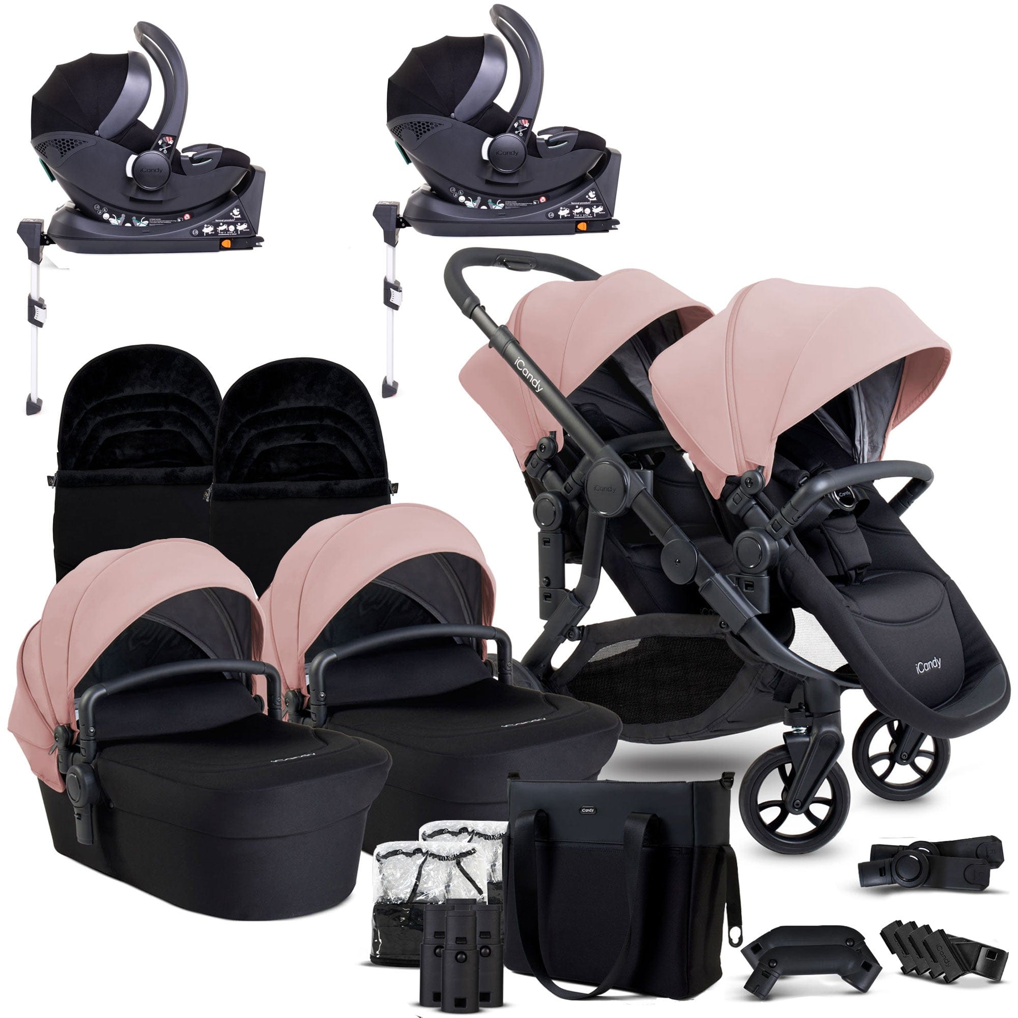 Orange 4 Twin Complete Cocoon Travel System in Rose Pushchairs & Buggies IC3062 5010334058825