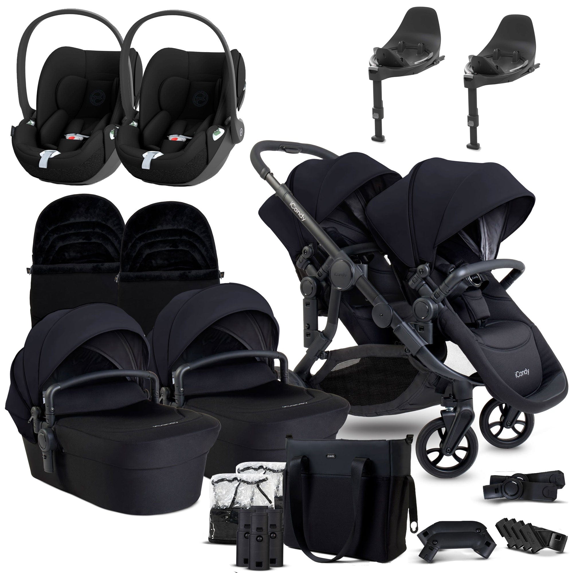 Orange 4 Twin Cybex Travel System in Black Edition Pushchairs & Buggies 17018-CYB-BLA 5010334058757