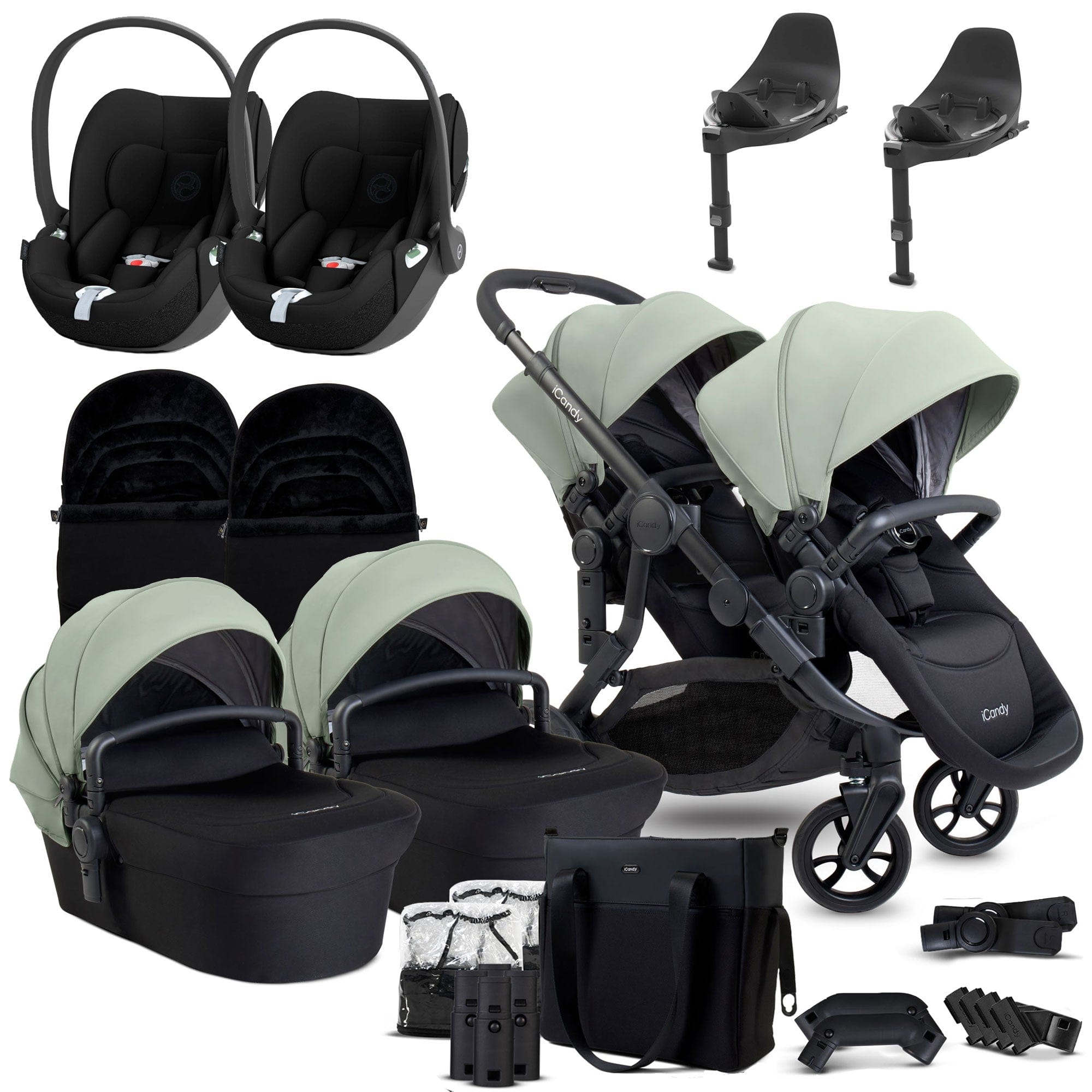 Orange 4 Twin Cybex Travel System in Pistachio Pushchairs & Buggies 17019-CYB-PIS 5010334058764