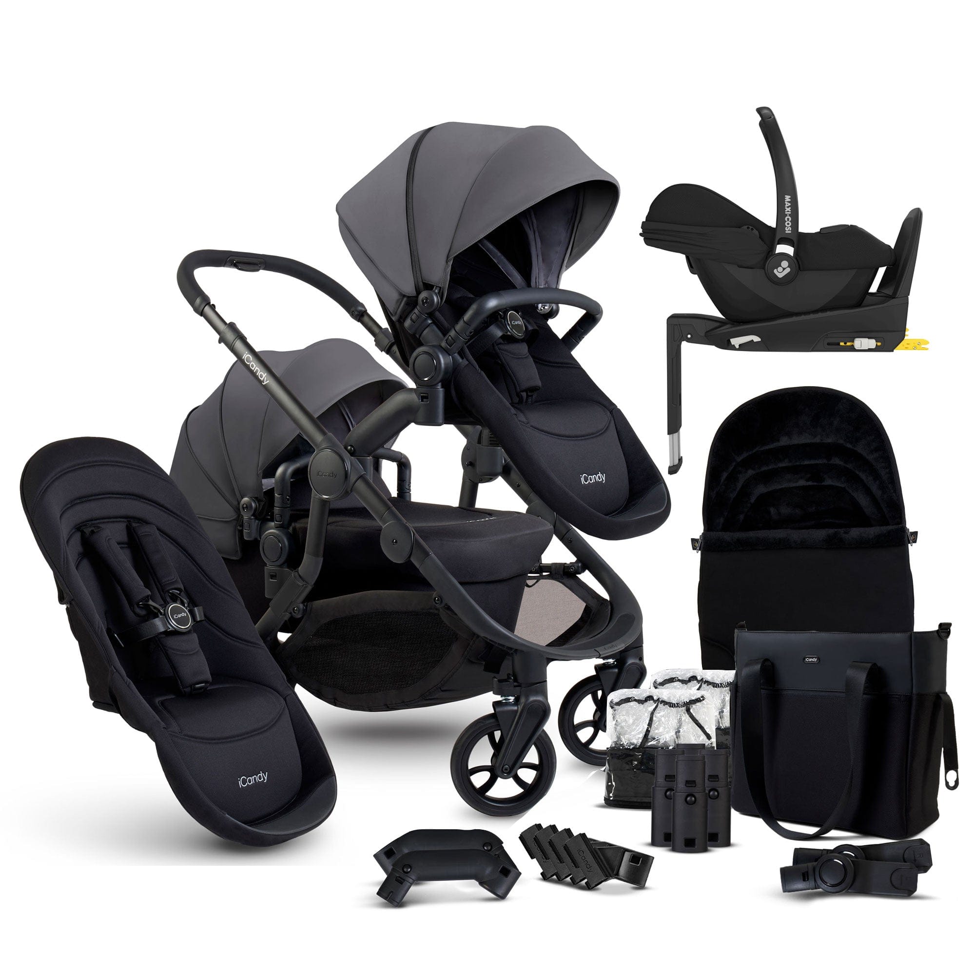 iCandy Orange 4 Double Maxi-Cosi Travel System in Fossil Travel Systems 16982-MAX-CAB 5010334058733